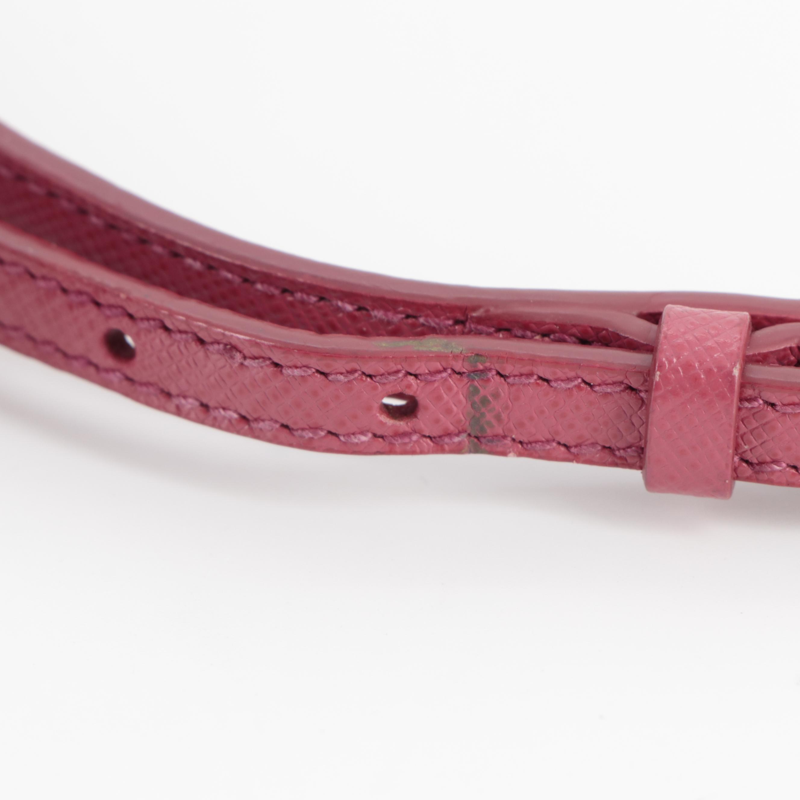 Prada Pink Saffiano Leather Camera Style Crossbody Bag