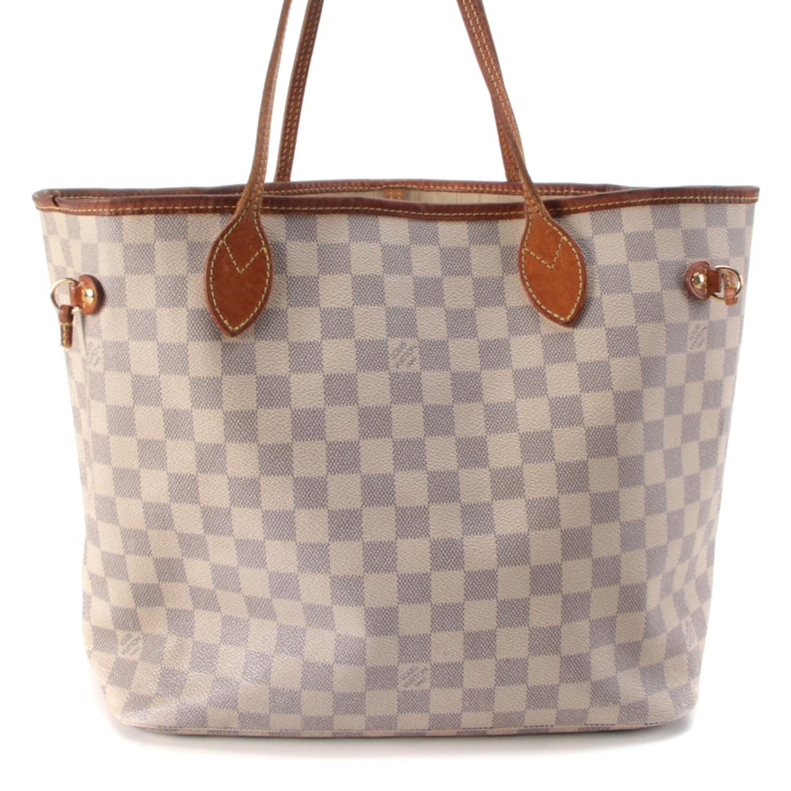 Louis Vuitton Neverfull MM Tote in Damier Azur Canvas