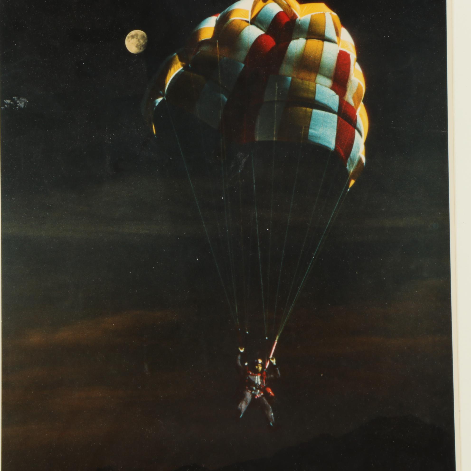 Don Jim Cibachrome Photograph "Parachuting with the Full Moon," Circa 1970