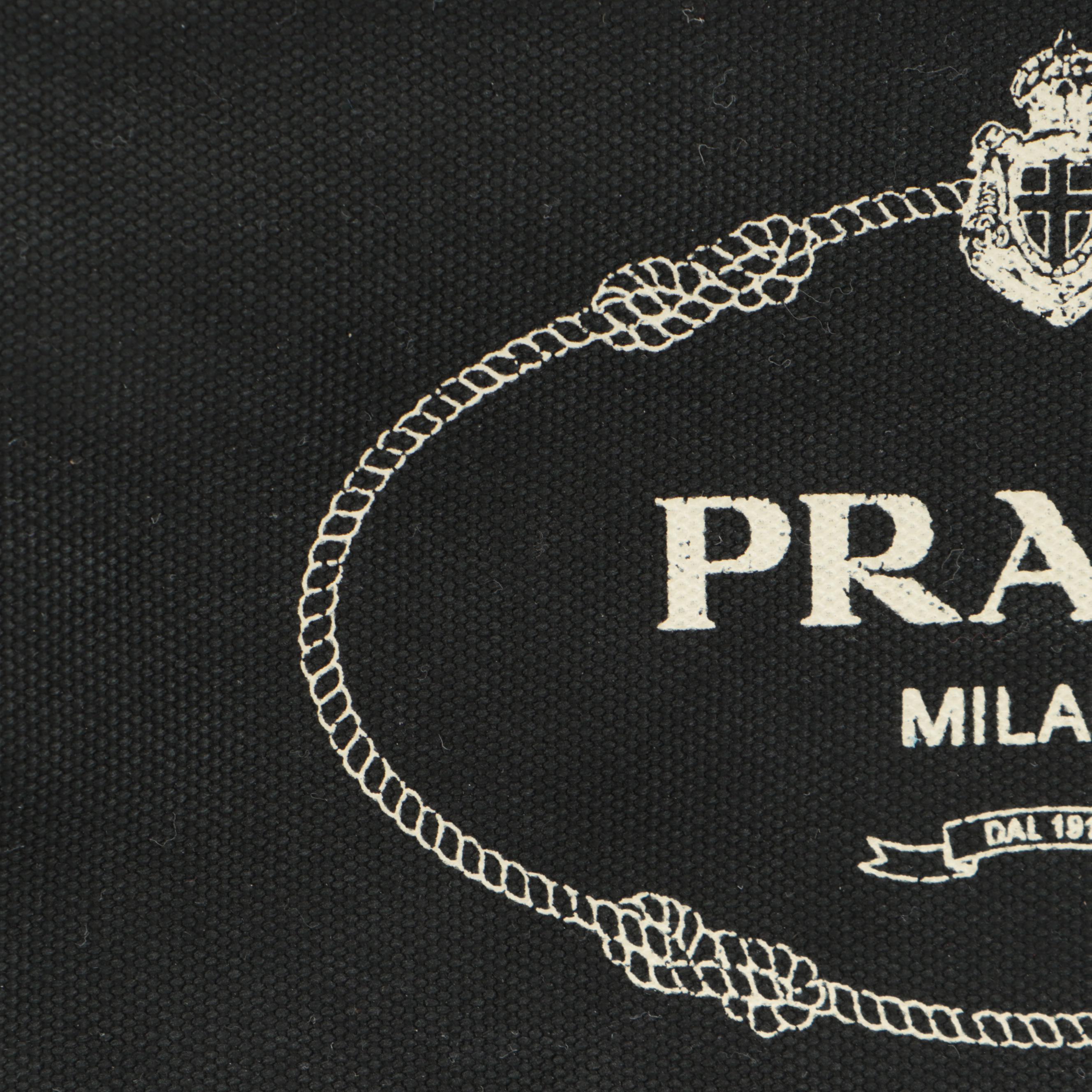 Prada Logo Beach Tote 1BG166 in Transparent Vinyl with Canvas and Leather Trim