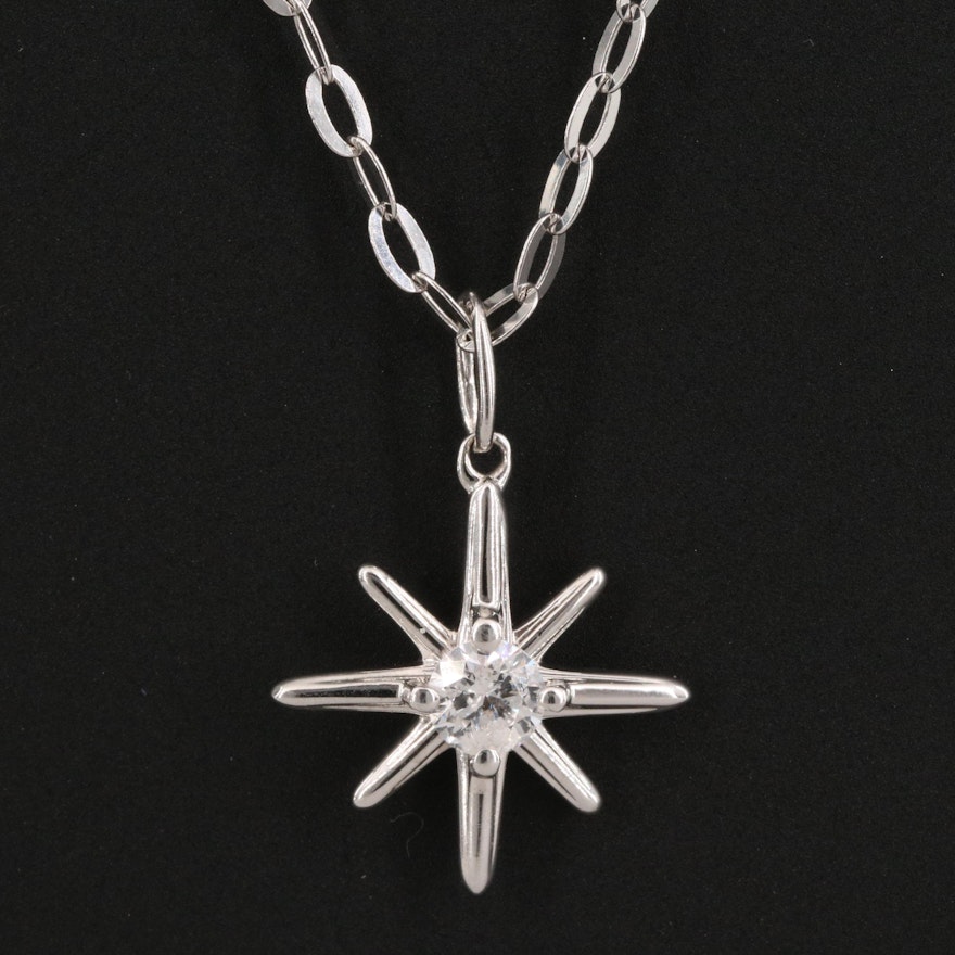 Sterling Silver Starburst Pendant Necklace