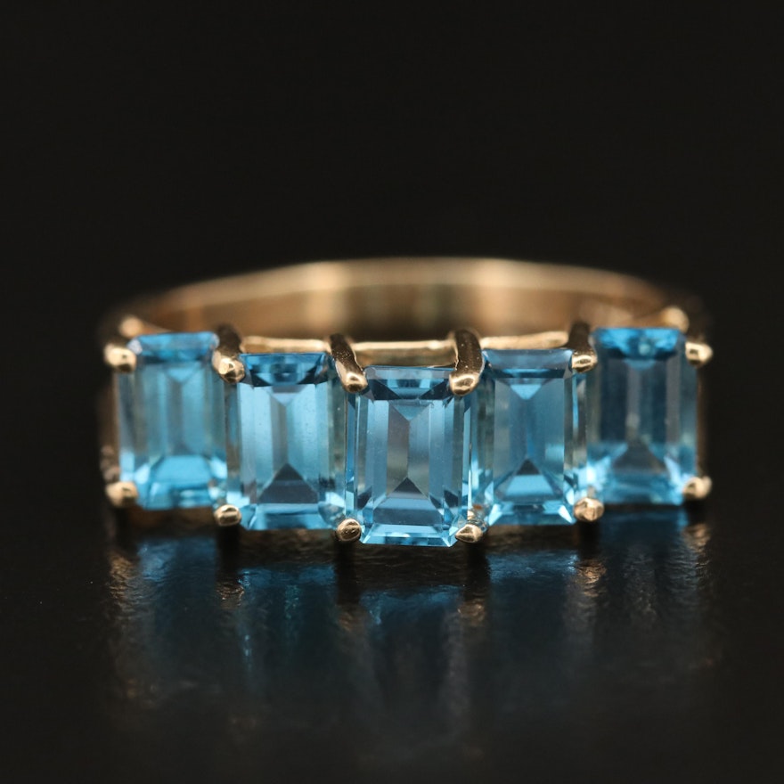 10K Swiss Blue Topaz Ring