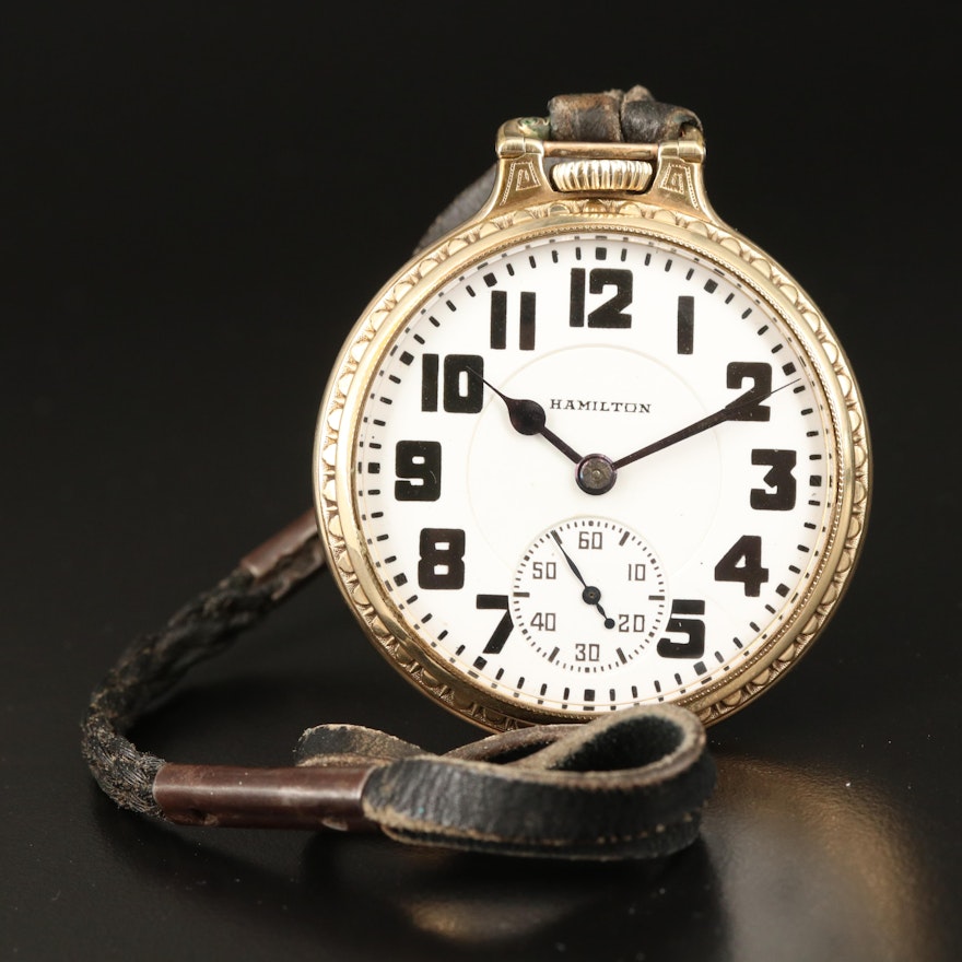 1937 Hamilton 10K Gold Filled Railroad Grade Pocket Watch