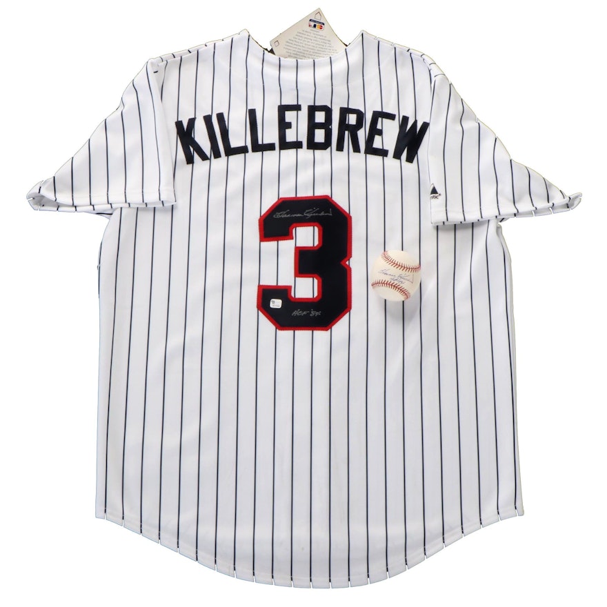 Harmon Killebrew Signed Minnesota Twins Jersey and Rawlings MLB Baseball, COA