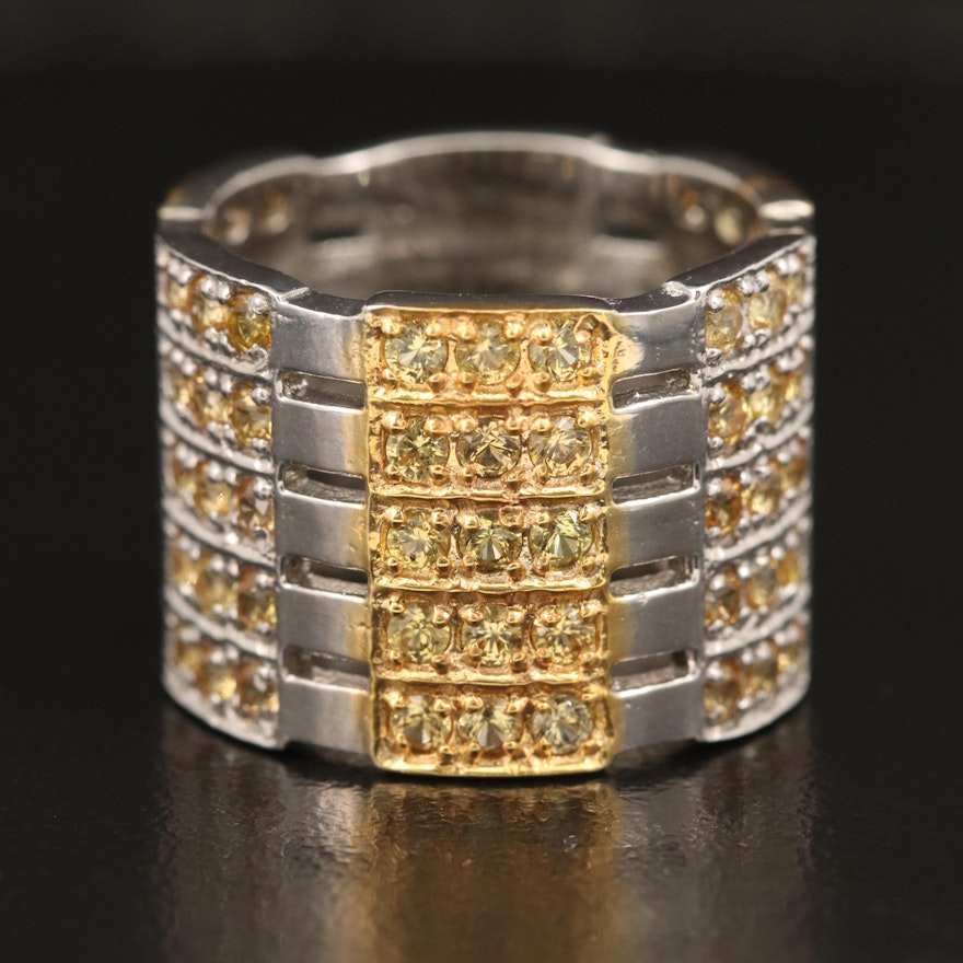 Sterling Sapphire Cigar Band