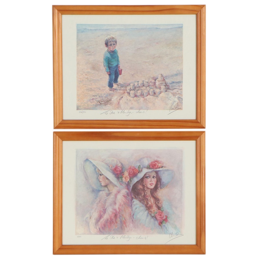 Mary Vickers Figurative Offset Lithographs