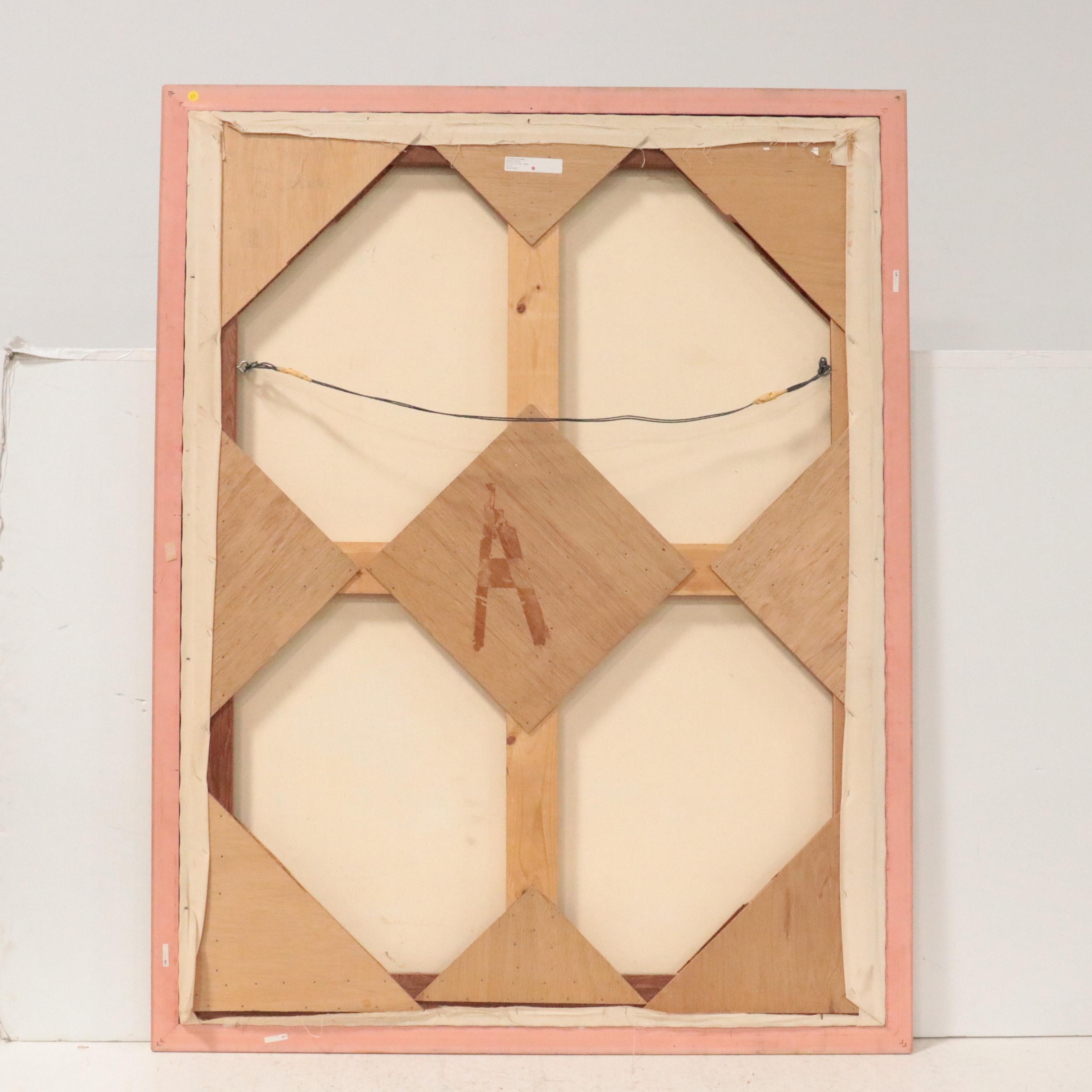 Richard George Oil Painting "Street Scene," Mid to Late 20th Century