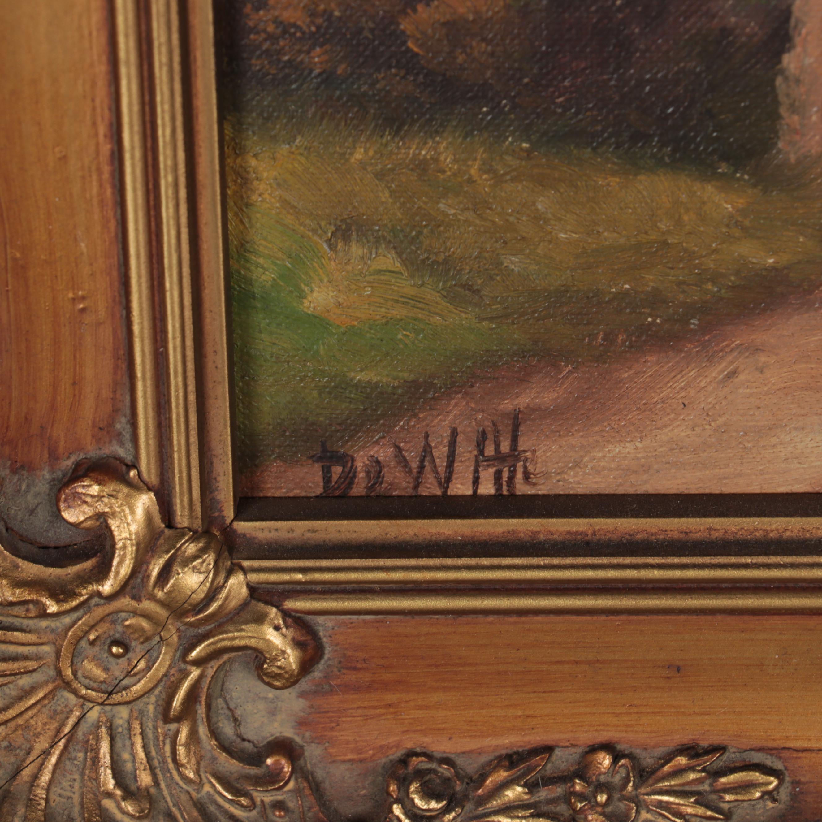 Robert DeWitt Landscape Oil Painting of Dirt Road, Mid-20th Century