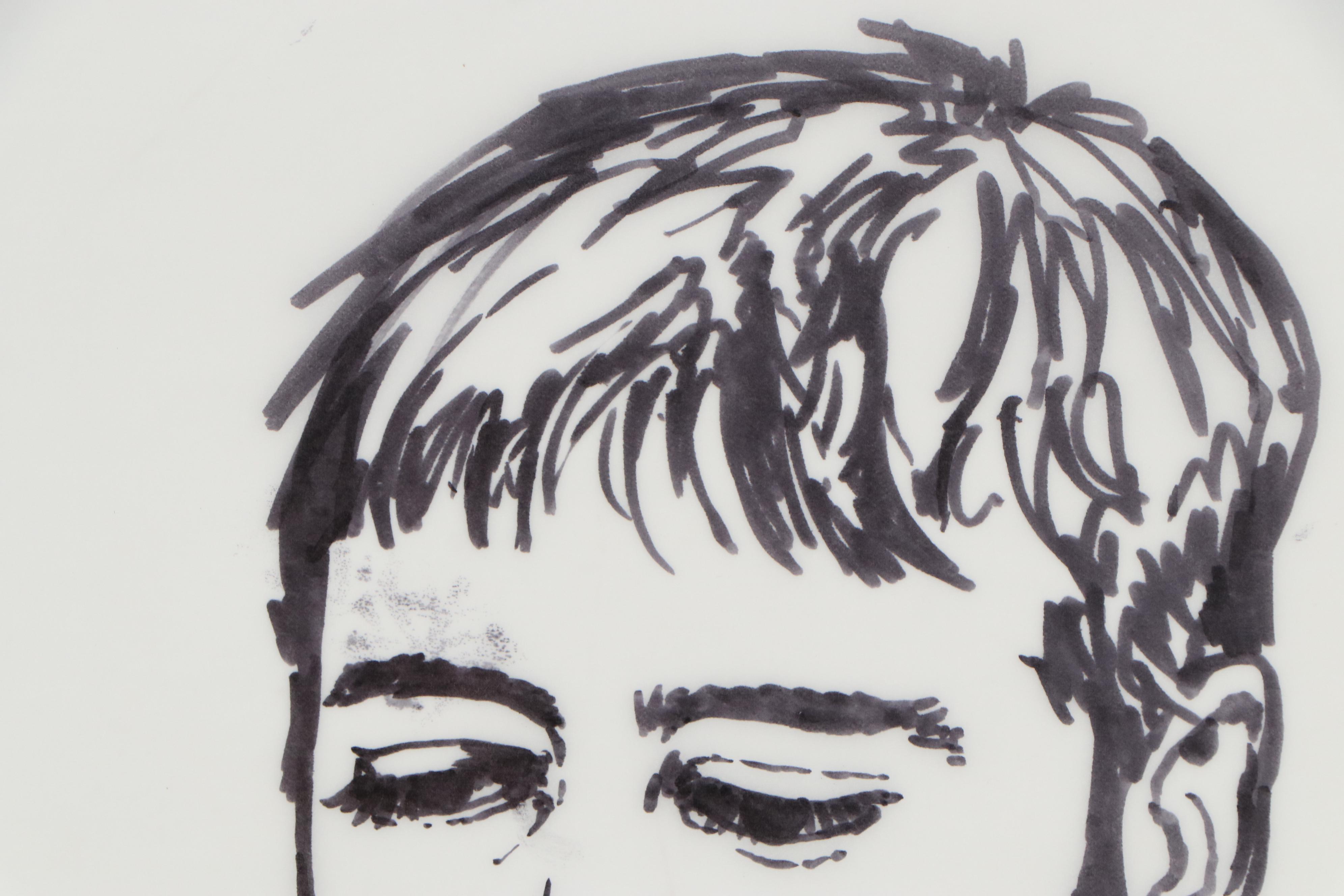 Bhakti Baxter Ink Portrait and Abstract Acrylic Painting