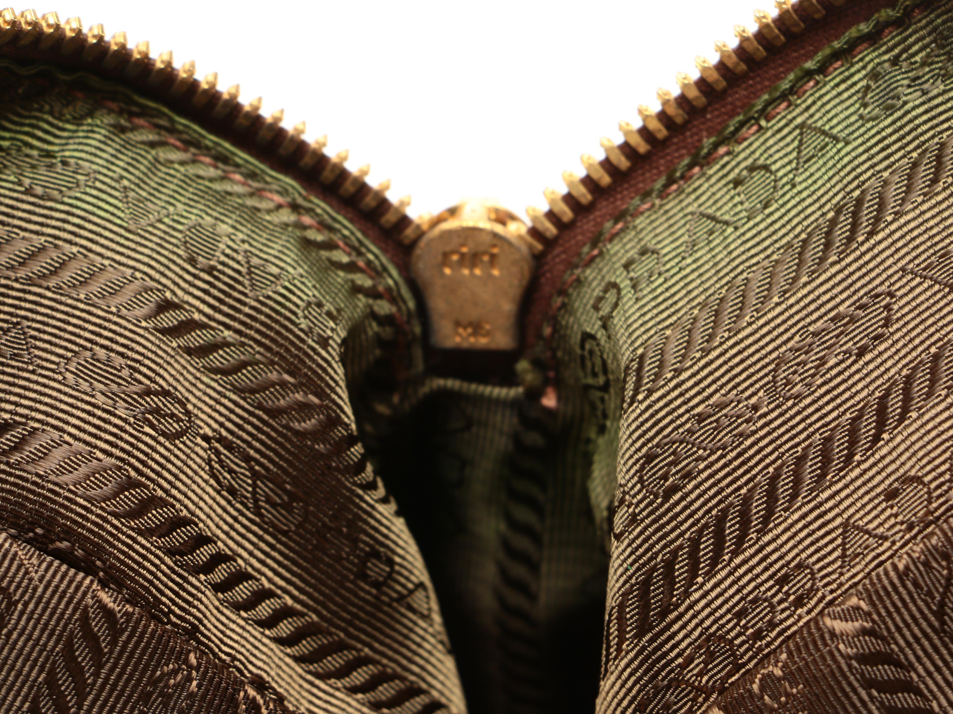 Prada Saffiano Vernice Leather TV Bag in Brown