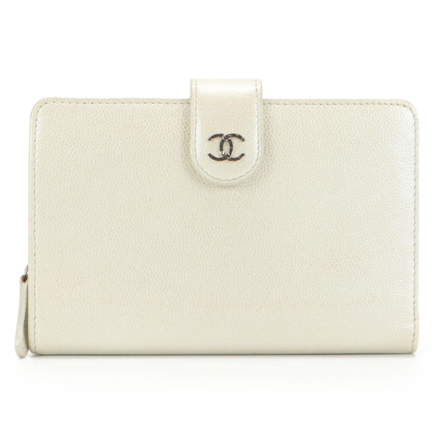 Chanel Continental Wallet in Metallic Caviar Leather
