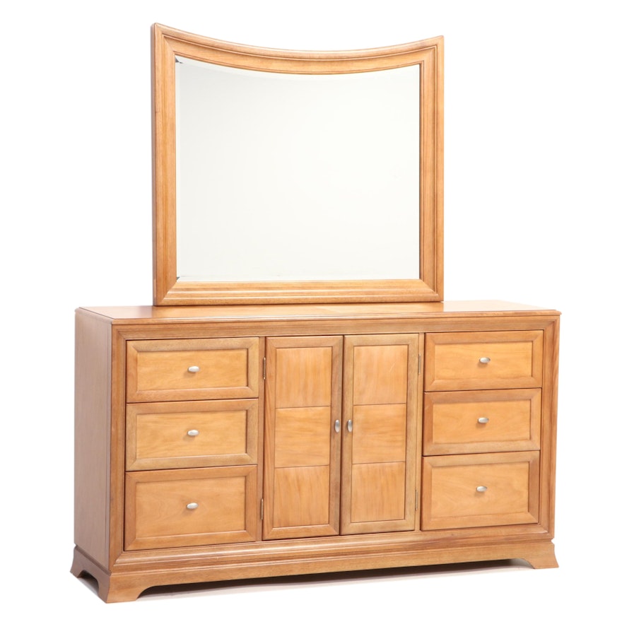 OKI Furniture Fair Blonde Wood Dresser with Mirror