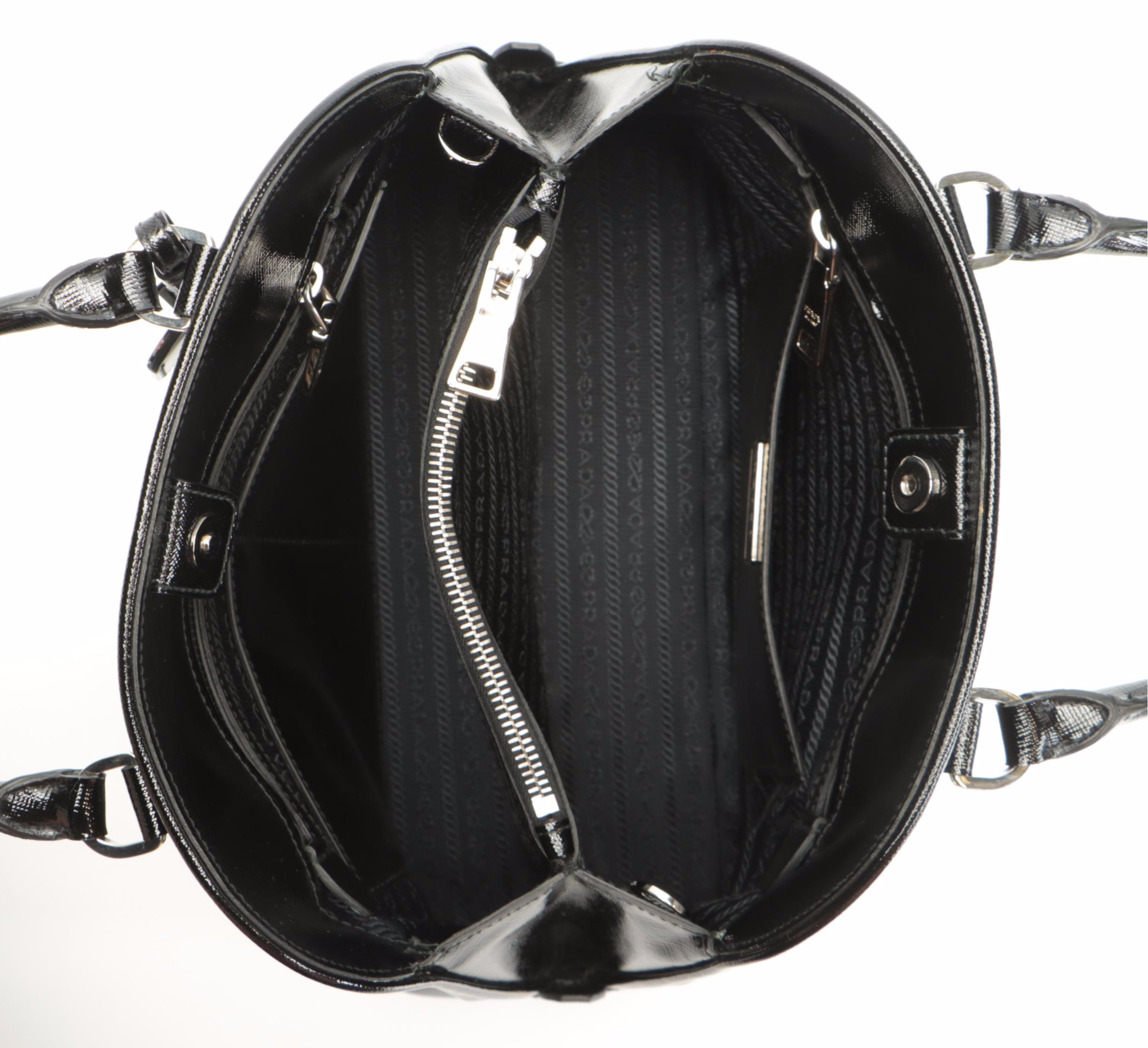 Prada Black Saffiano Patent Leather Handbag