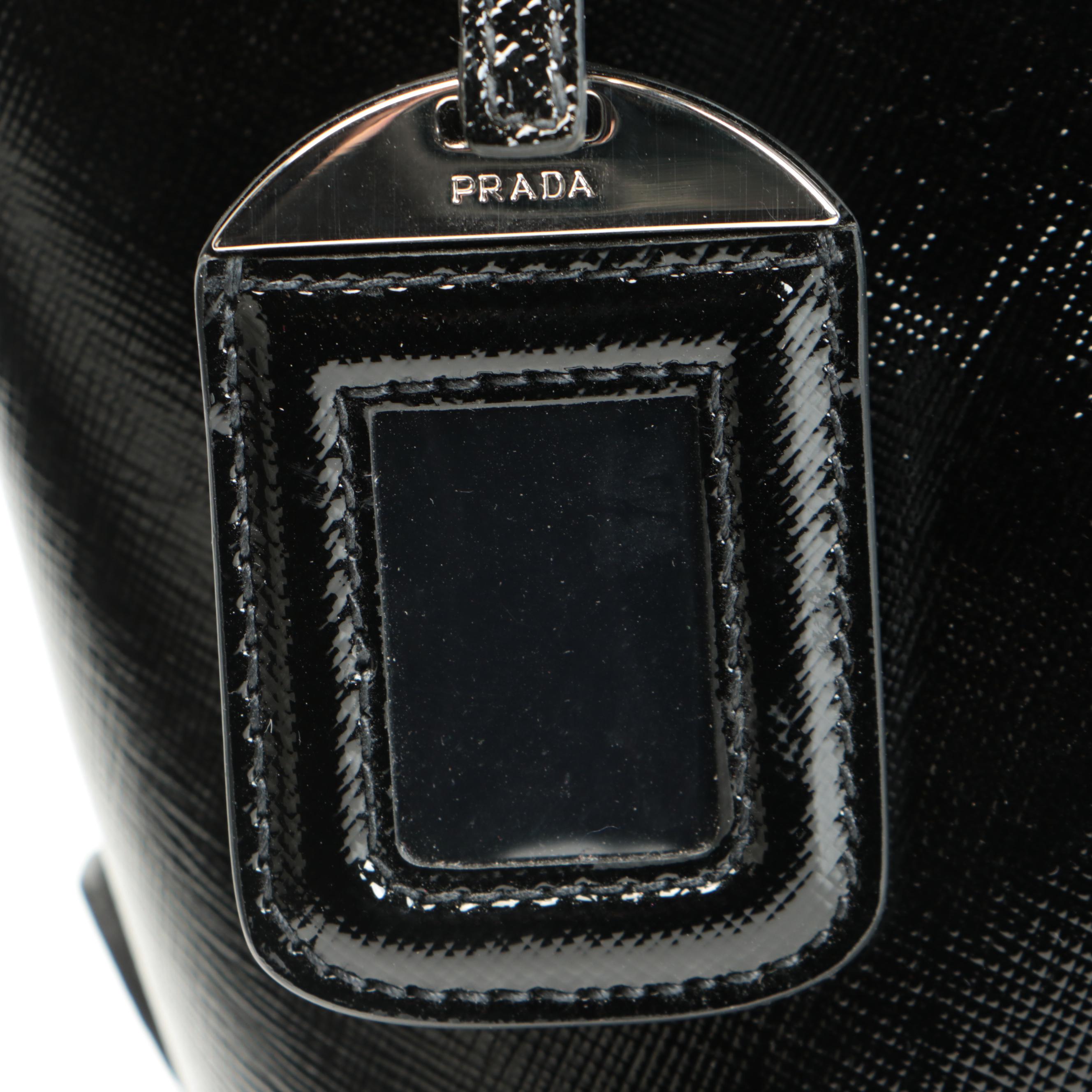 Prada Black Saffiano Patent Leather Handbag