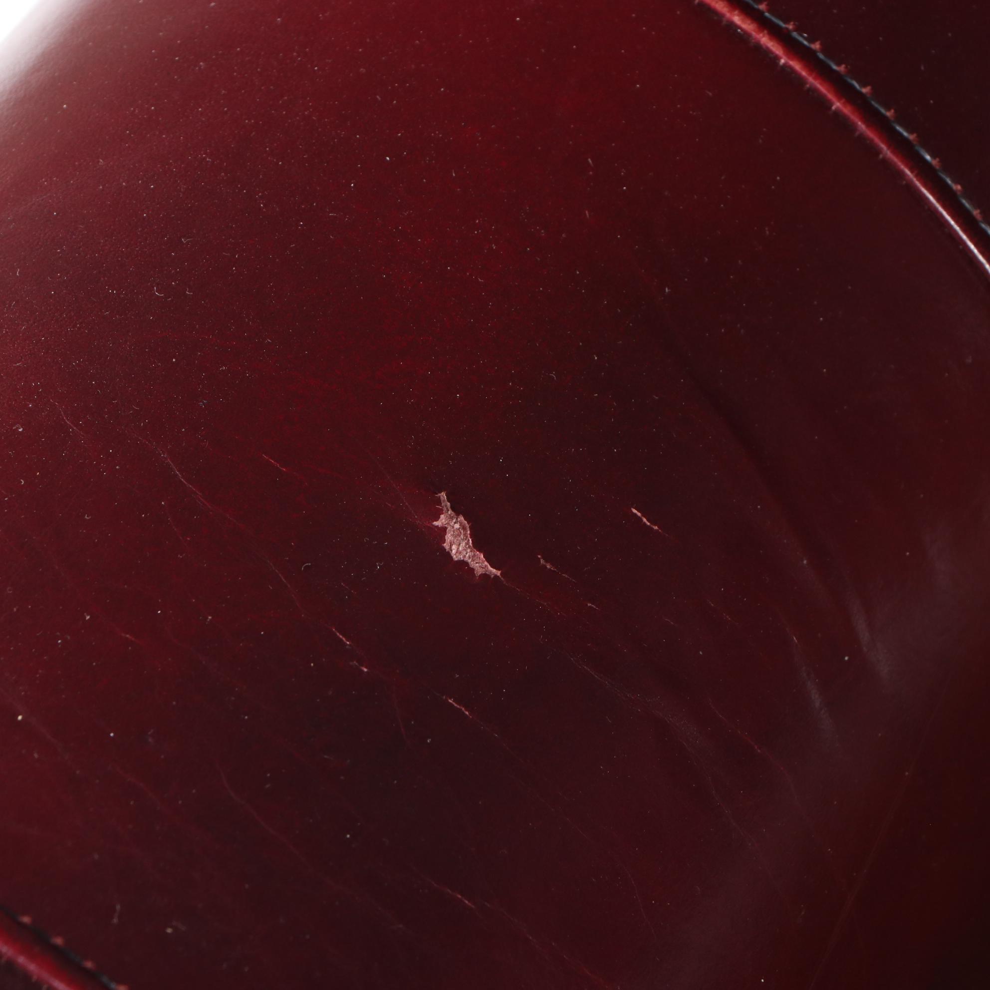 Jamestown Sterling Brass-Tacked and Burgundy Leather Club Chair and Ottoman