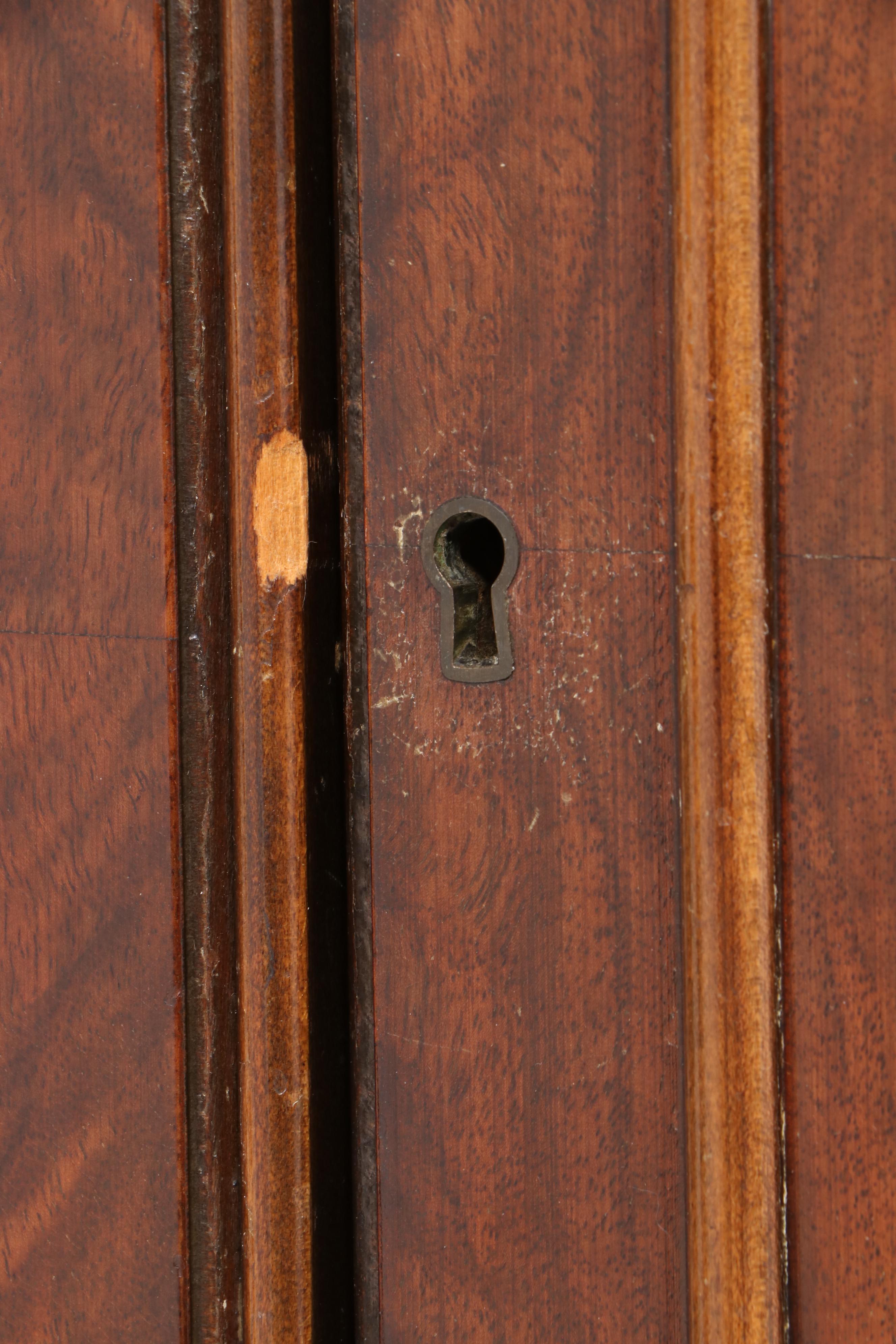 George II Style Figured Walnut Bureau Bookcase, Early to Mid 20th Century
