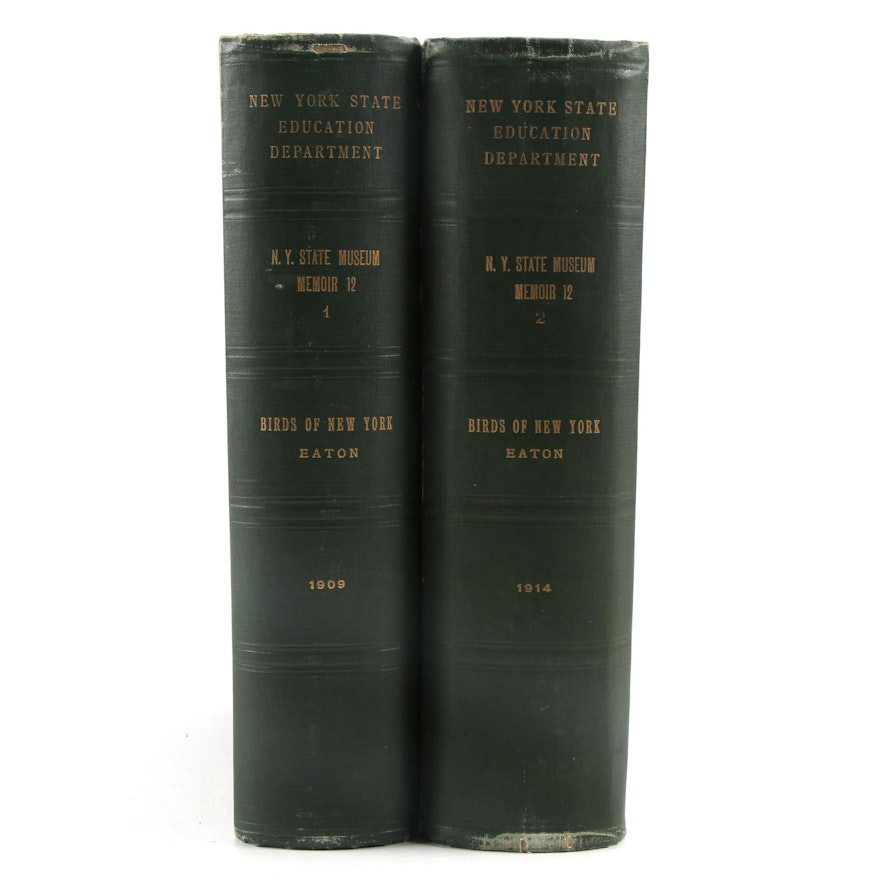 "Birds of New York" Two-Volume Set by Elon Howard Eaton, Early 20th Century