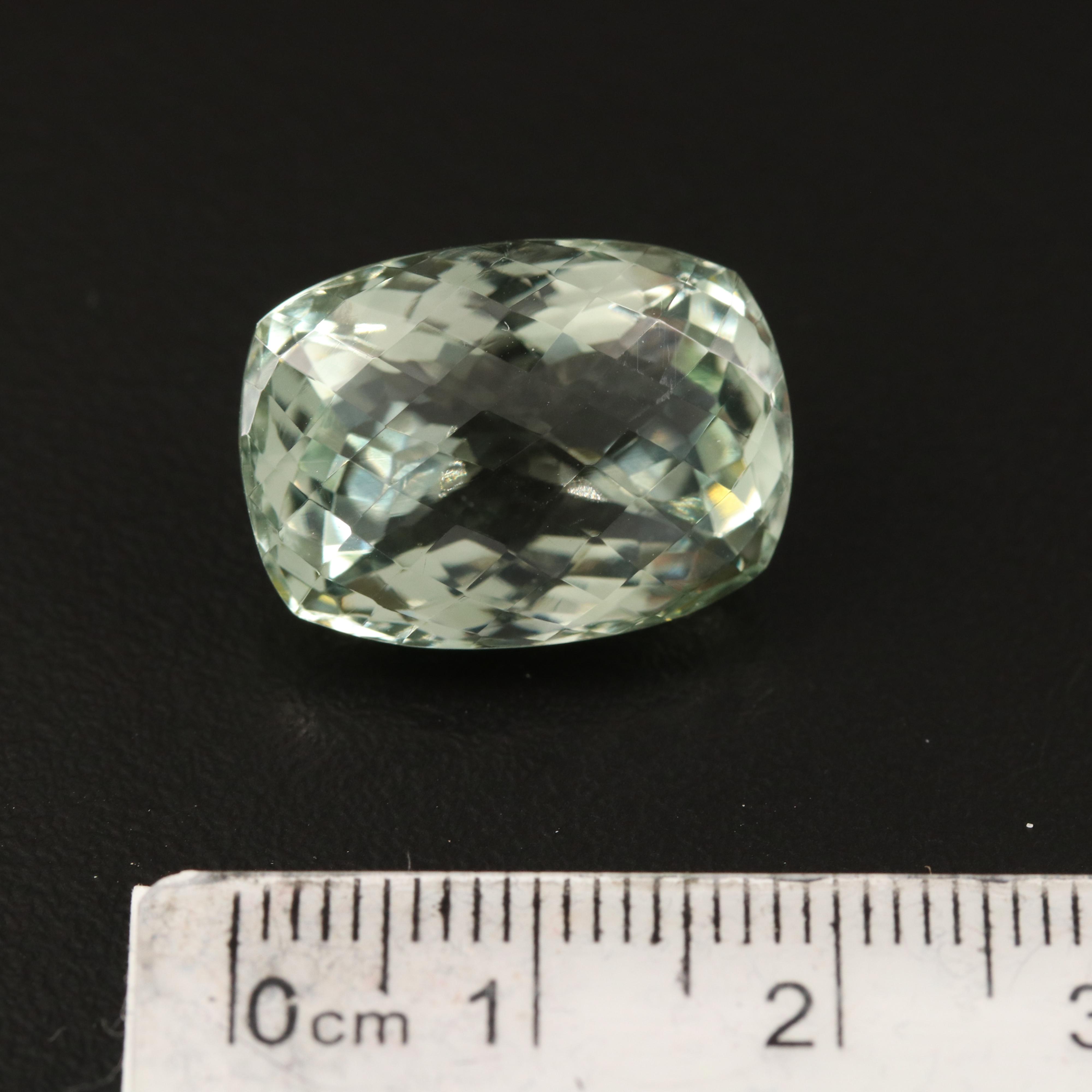 Loose 17.55 CT Rectangular Cushion Checkerboard Faceted Prasiolite