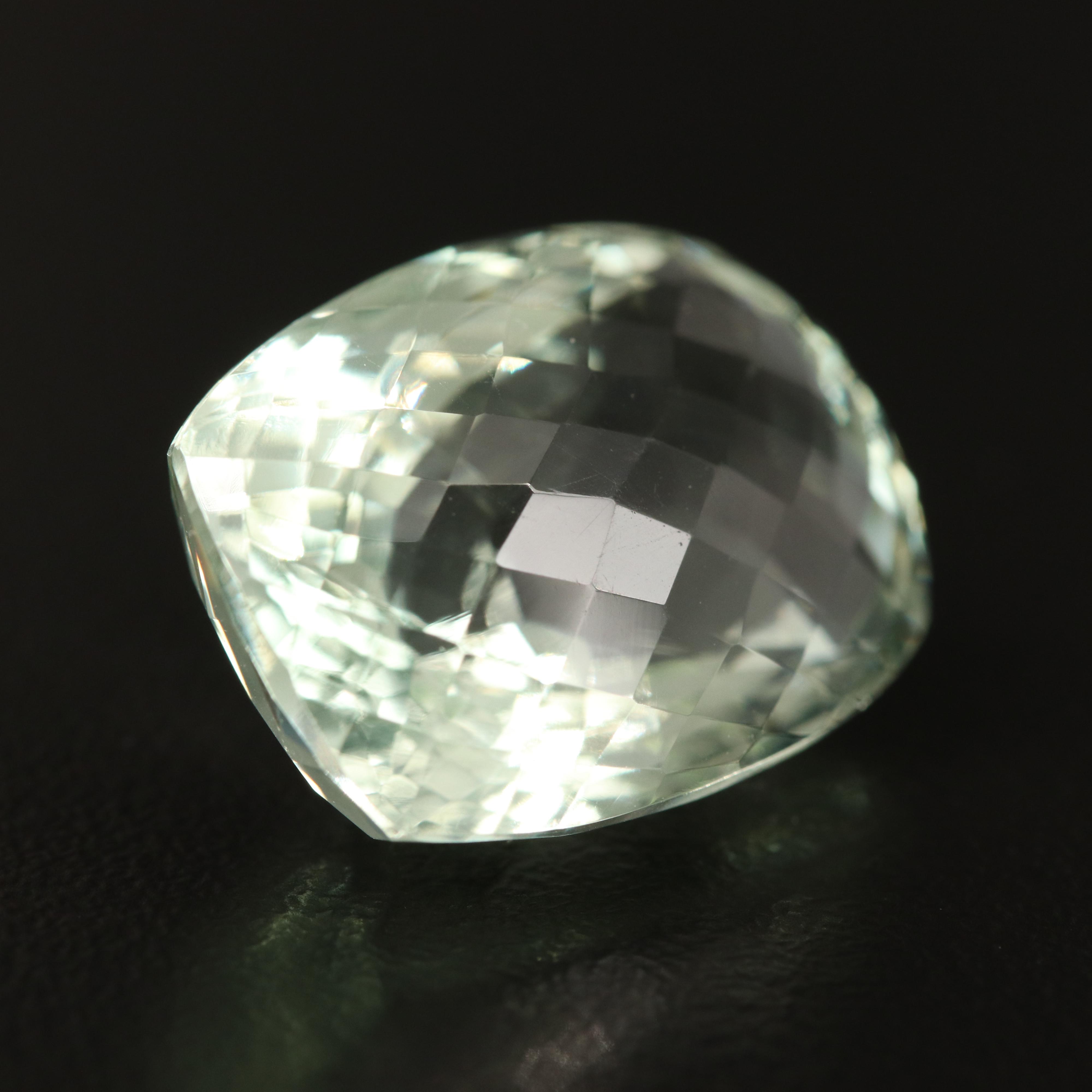 Loose 17.55 CT Rectangular Cushion Checkerboard Faceted Prasiolite