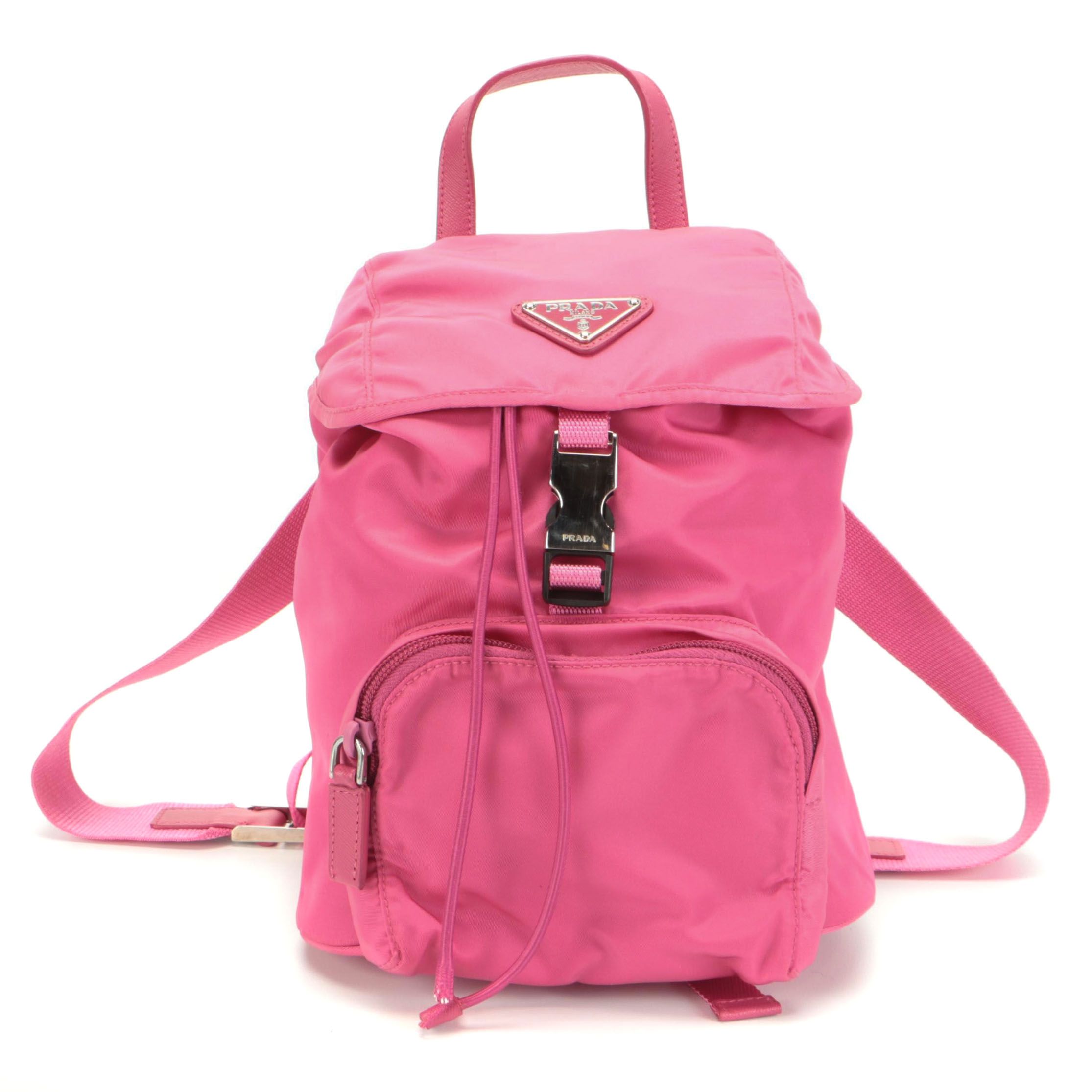 Prada Pink Tessuto Nylon Drawstring Backpack