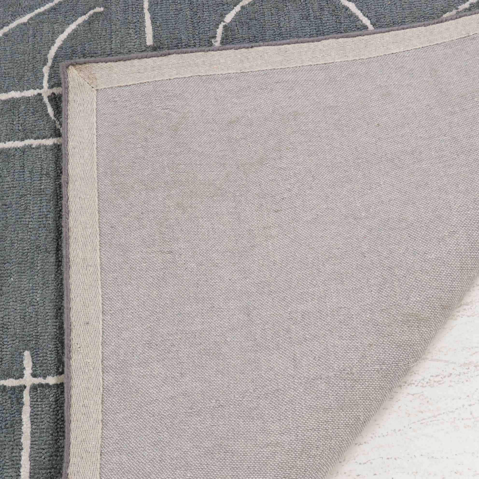 5' x 7'8 Hand-Tufted Indian Alphabet Rug, 2010s