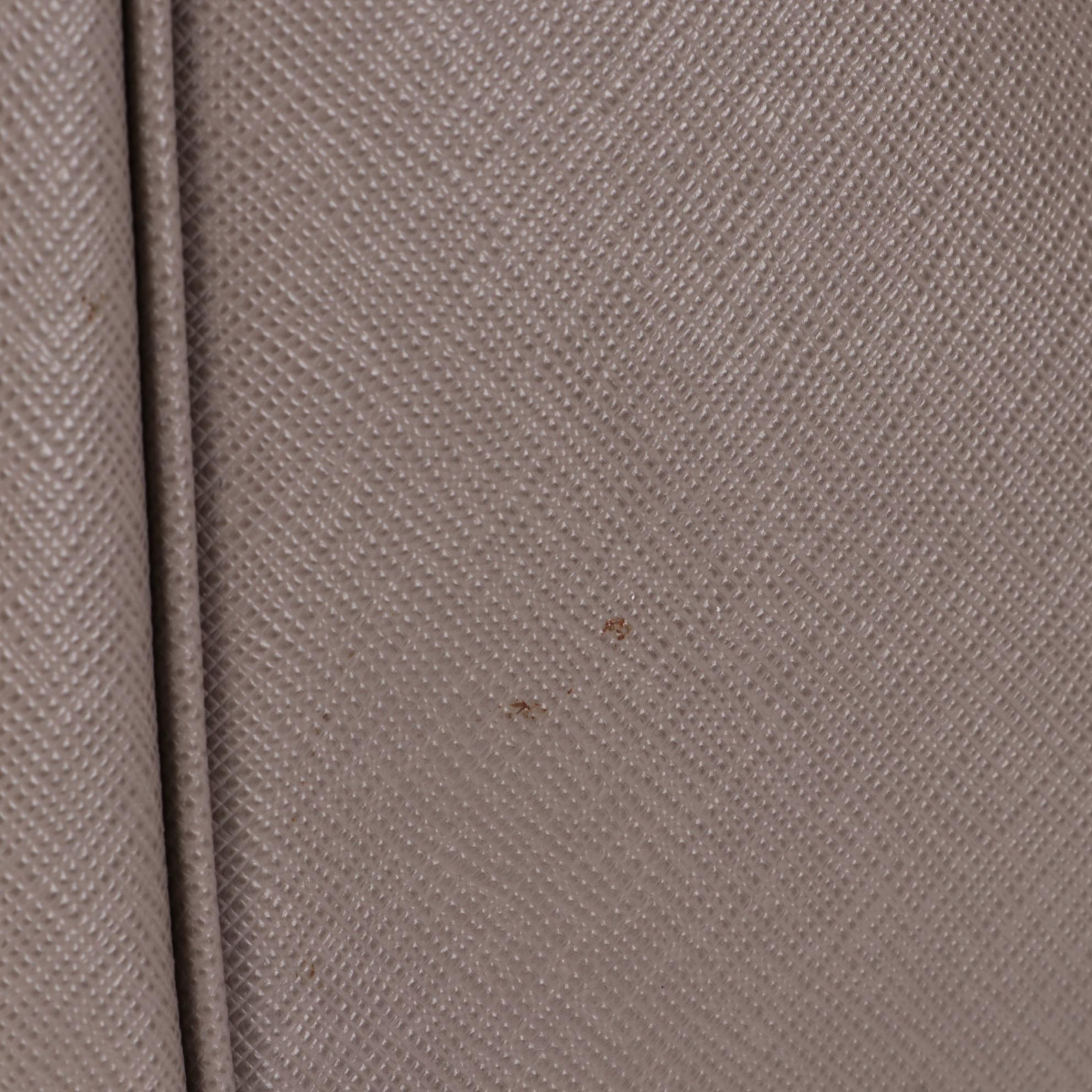 Prada Gray Saffiano Leather Two-Way Handbag