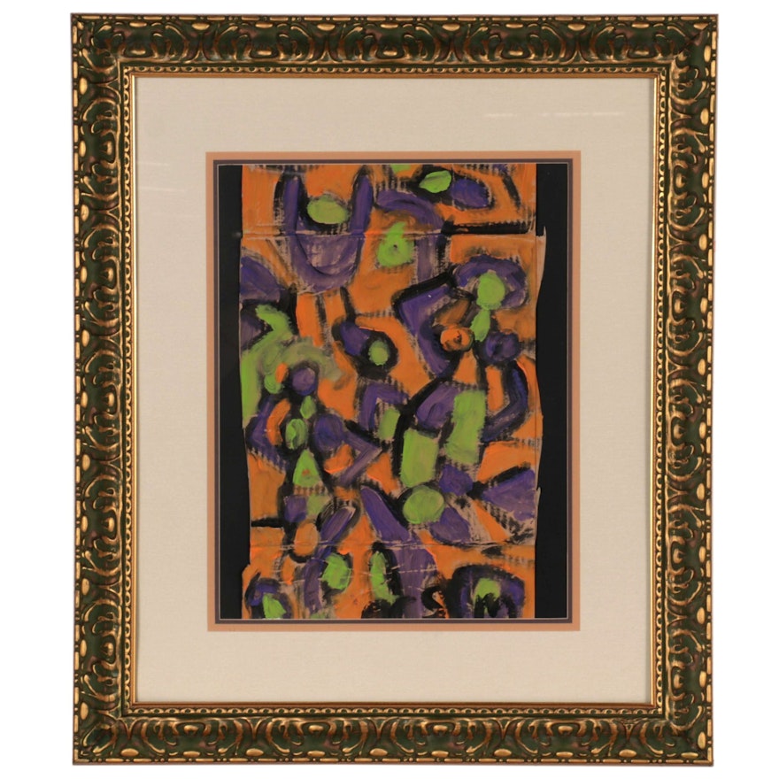 Miklós Németh Abstract Oil Painting of Dancing Figures