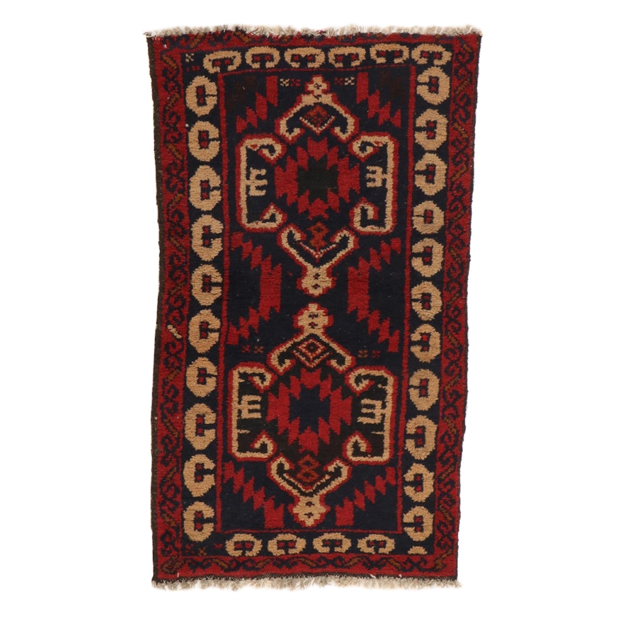 2'6 x 4'3 Hand-Knotted Persian Zanjan Rug, 1990s