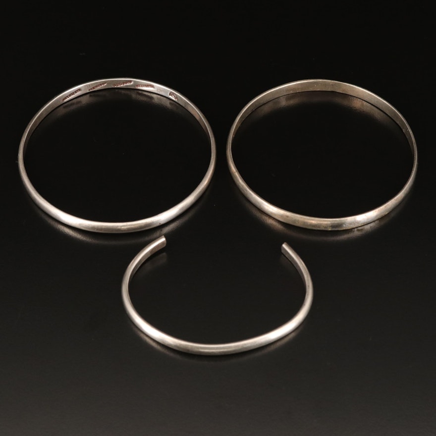 Mexican Sterling Bangles and Cuff