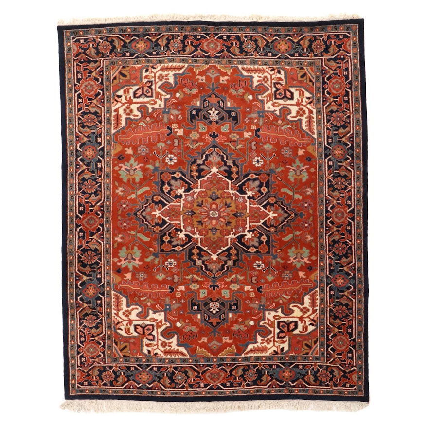 8' x 10'7 Hand-Knotted Indo-Persian Heriz Area Rug