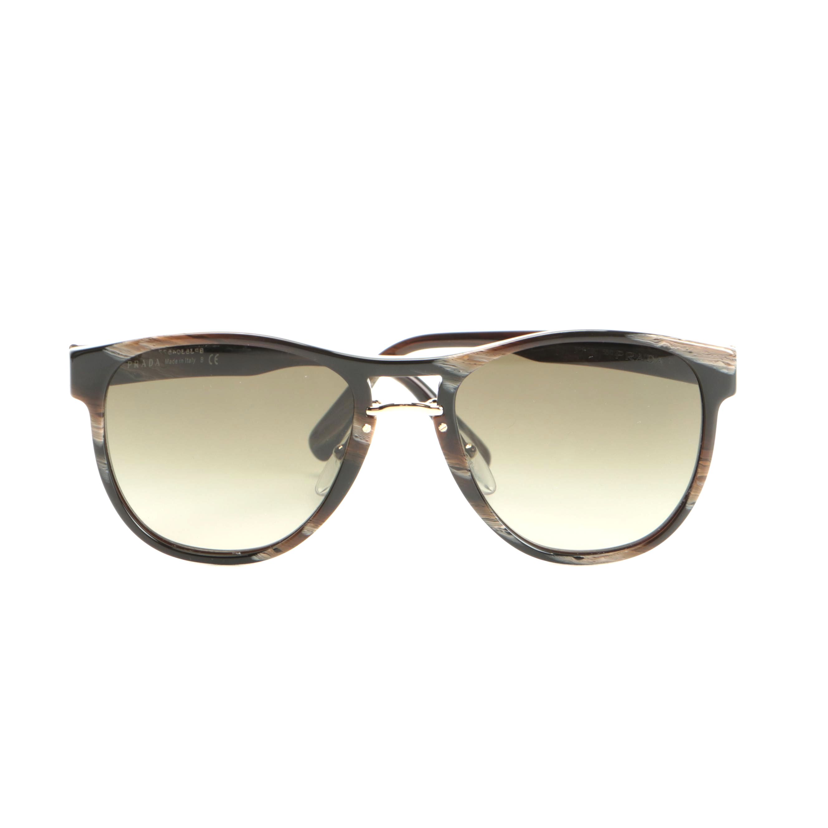 Prada SPR09U Metal Bridge Pilot Sunglasses
