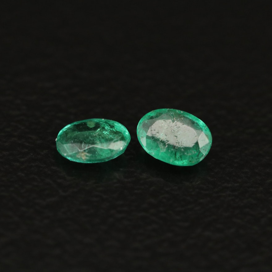 Matched Pair of Loose 0.30 CTW Emeralds