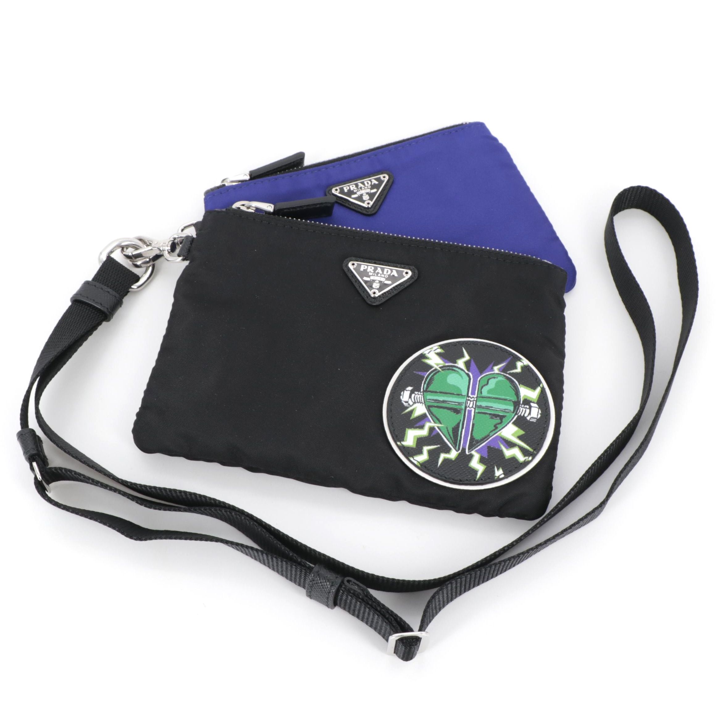 Prada Frankenstein 2 Sling Pouch in Blue and Black Tessuto Nylon