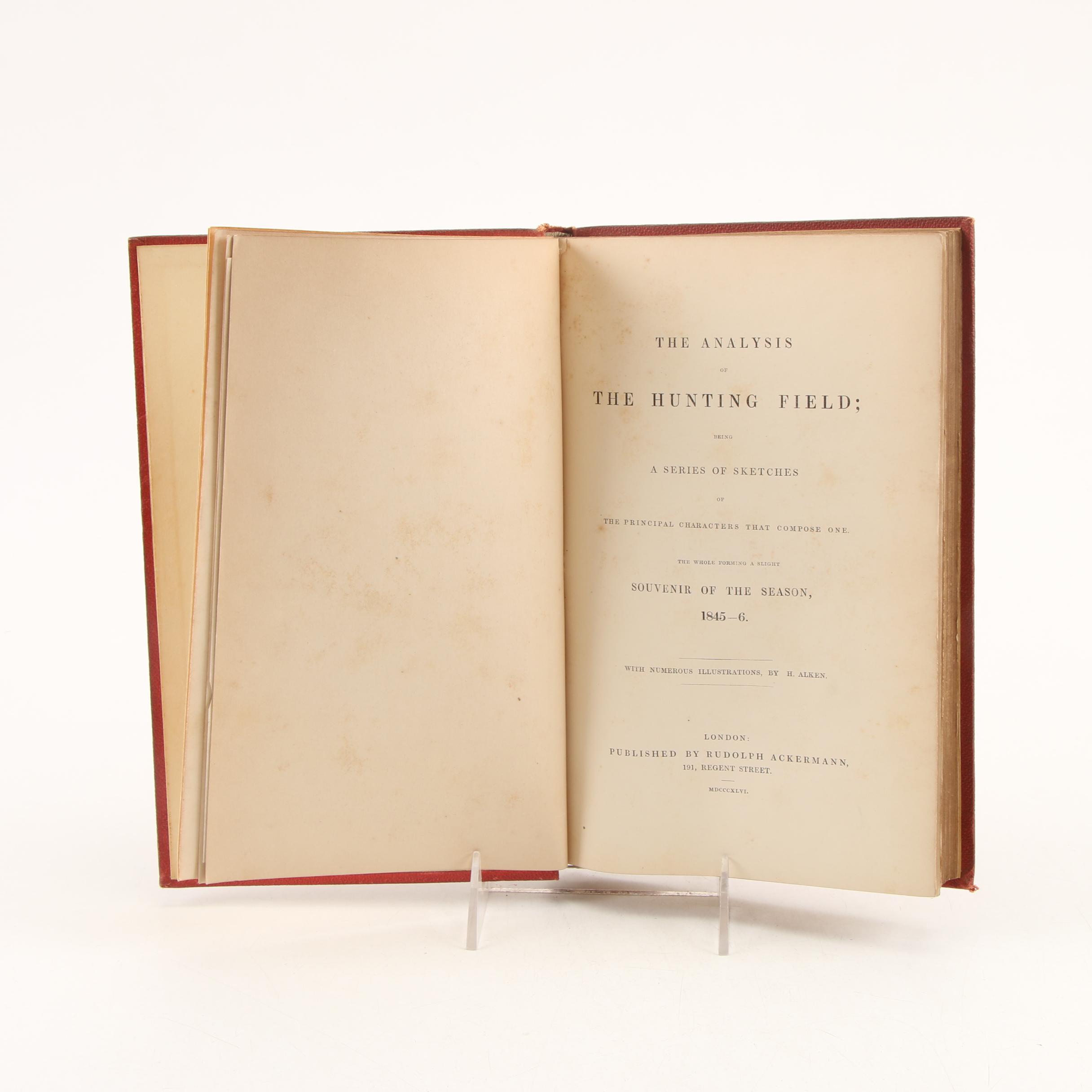 First Edition "Analysis of the Hunting Field" by Robert Surtees, 1846