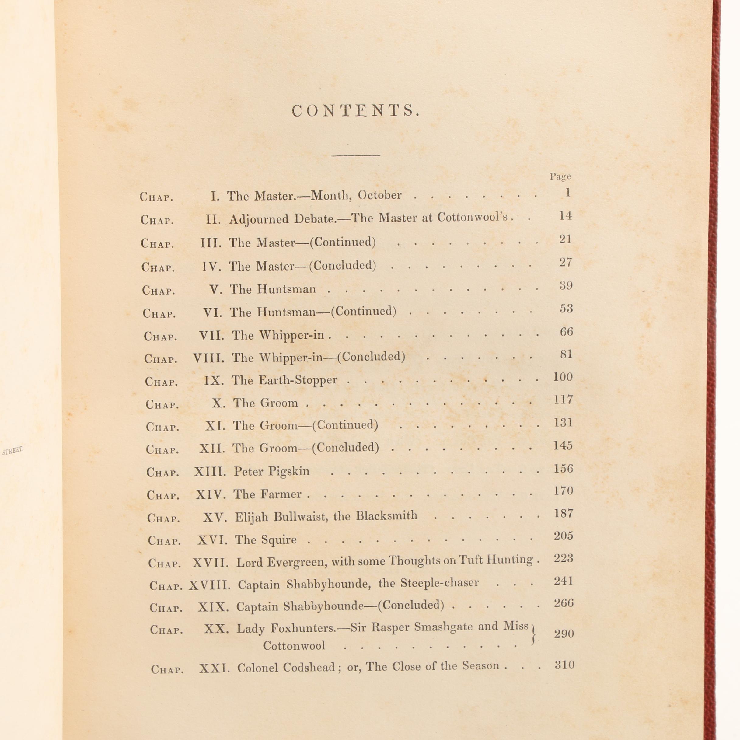 First Edition "Analysis of the Hunting Field" by Robert Surtees, 1846