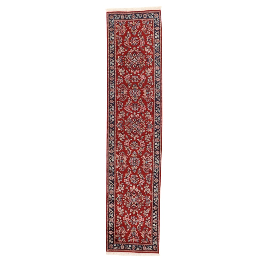 2'6 x 12' Hand-Knotted Indo-Persian Sarouk Carpet Runner, 2010s