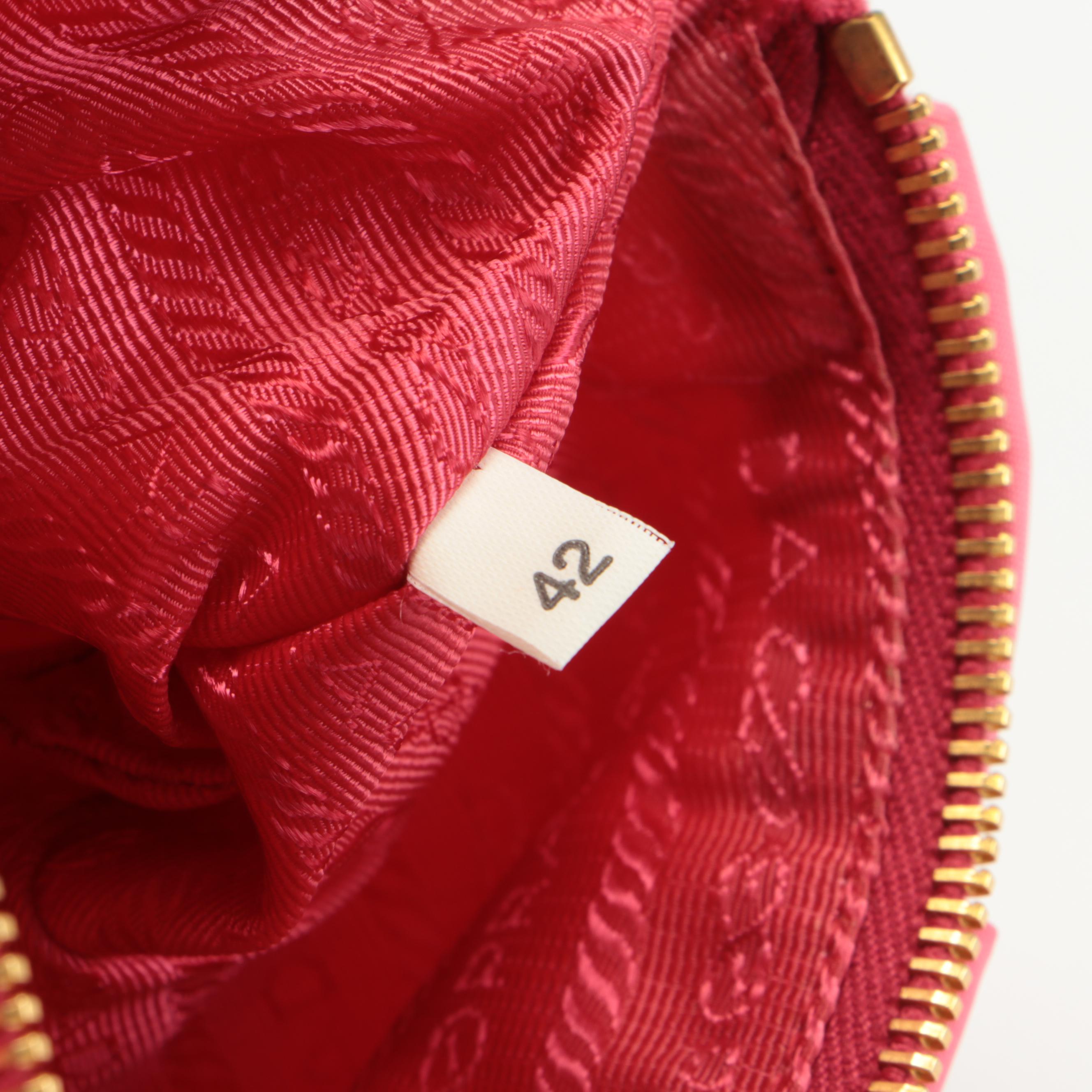 Prada Pink Nylon Bow Wristlet Clutch Bag