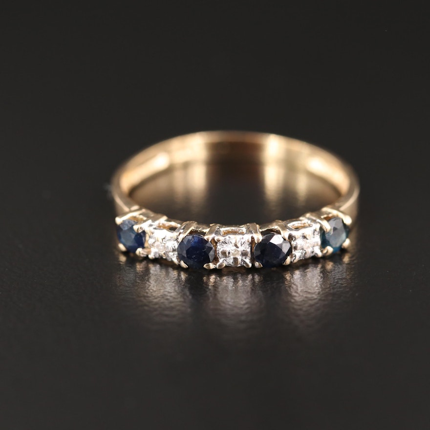 10K Sapphire and Diamond Ring