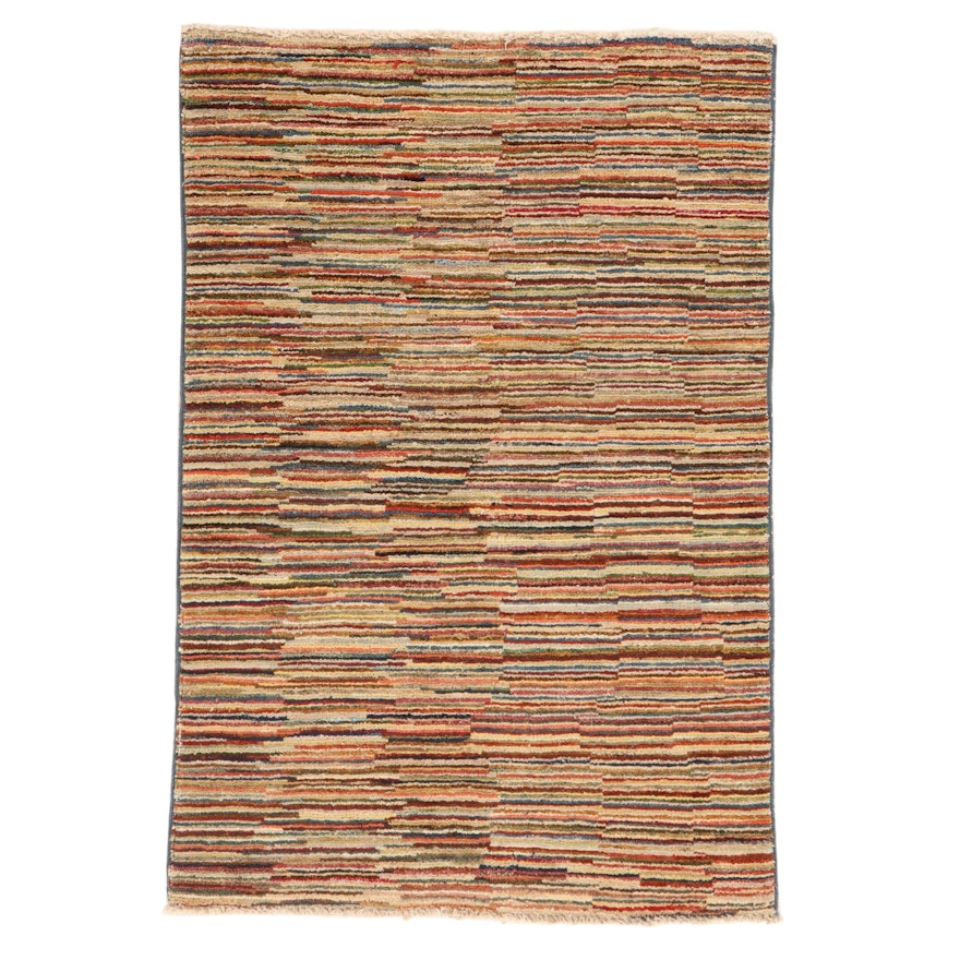 2'9 x 4'1 Hand-Knotted Pakistani Persian Gabbeh Rug, 2010s