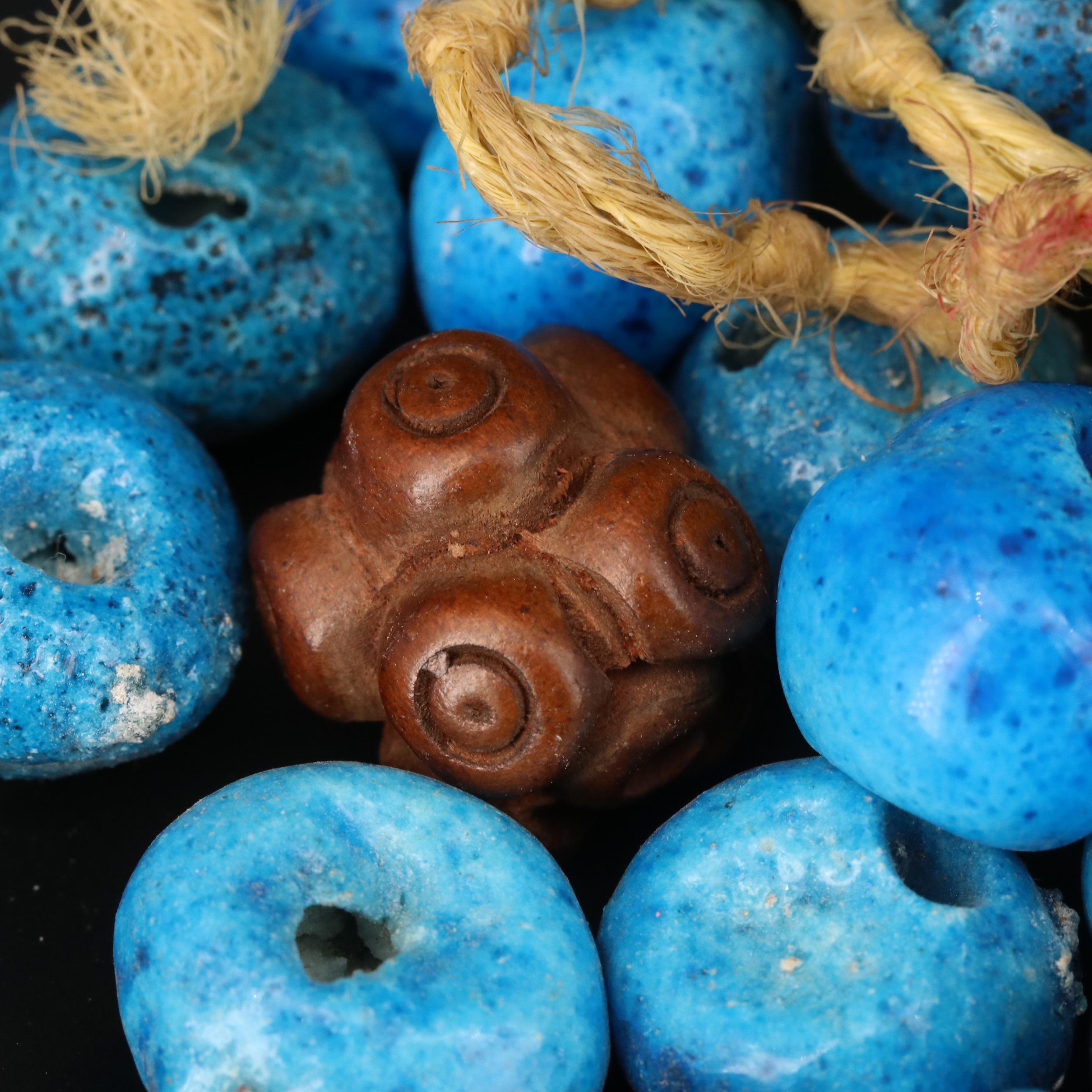 Loose Mixed Beads Including Glass, Wood and Mother of Pearl