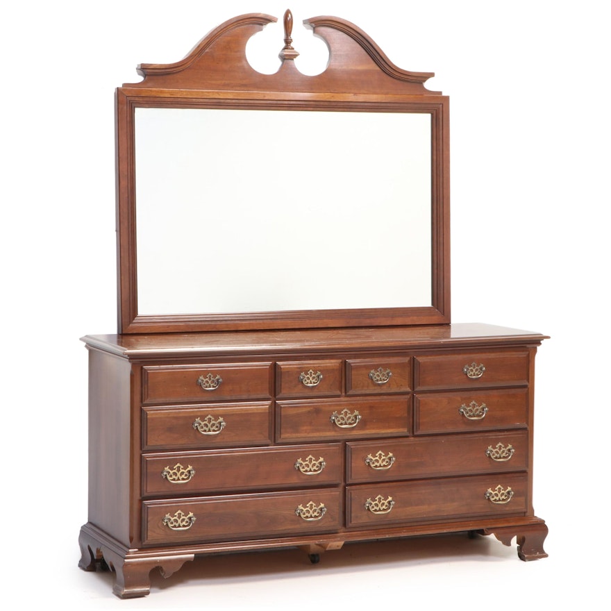 Colonial Style Cherry Dresser with Mirror