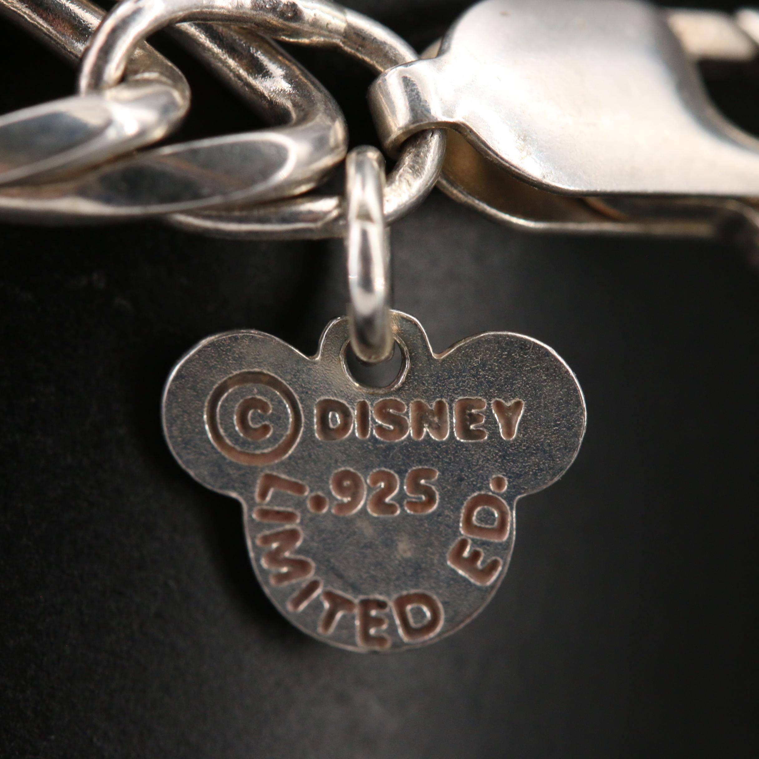 Disney "Winnie the Pooh" Sterling Charm Bracelet with Articulated Charms