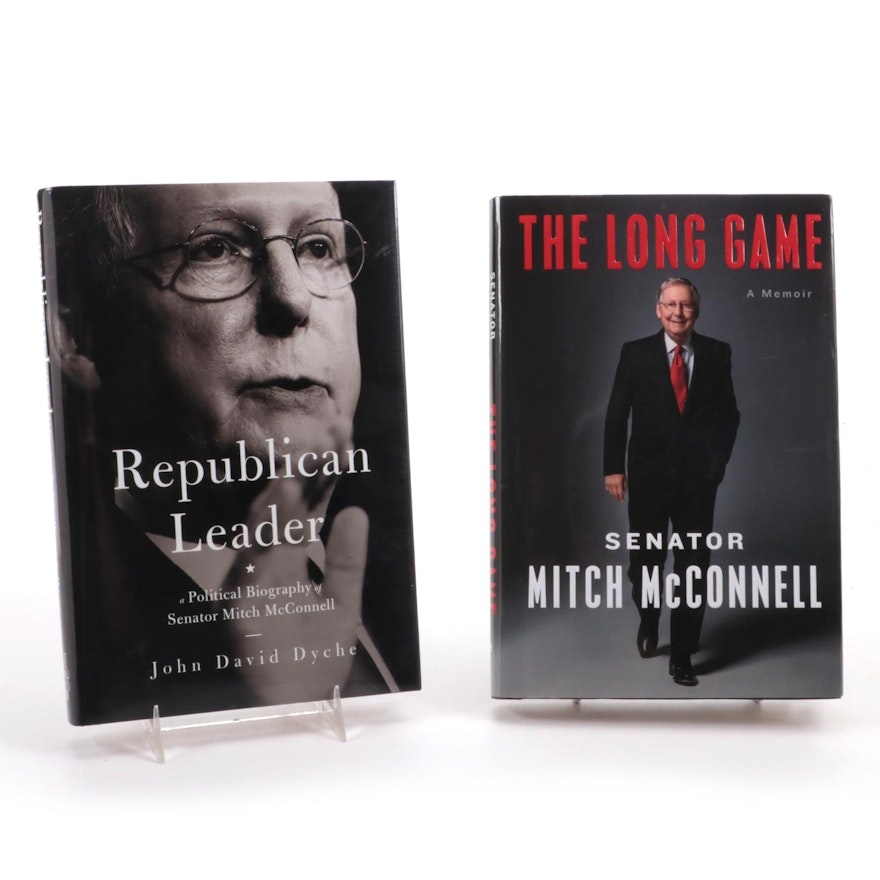 Mitch McConnell Signed "The Long Game: A Memoir" and "Republican Leader"