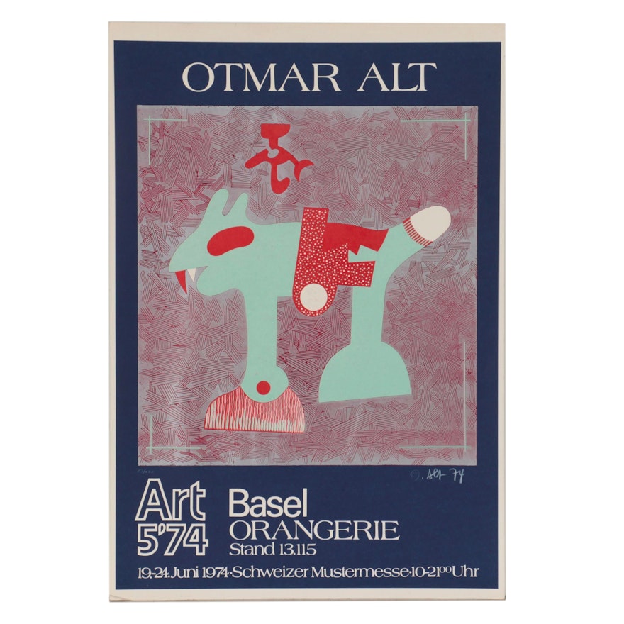 Otmar Alt Exhibition Poster for Art Basel Orangerie, 1974