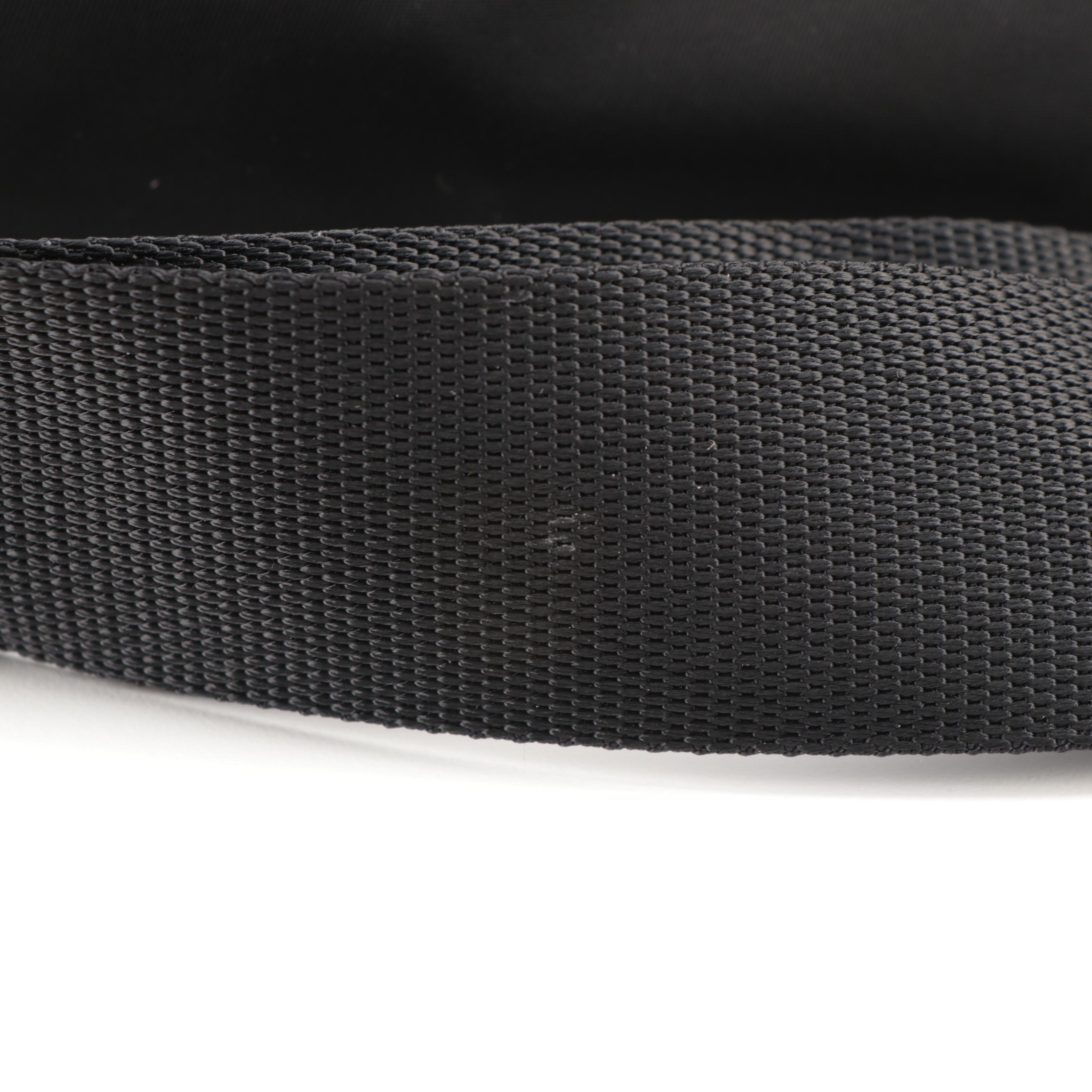 Prada Tessuto Dual Buckle Messenger Bag in Black Nylon and Saffiano Leather