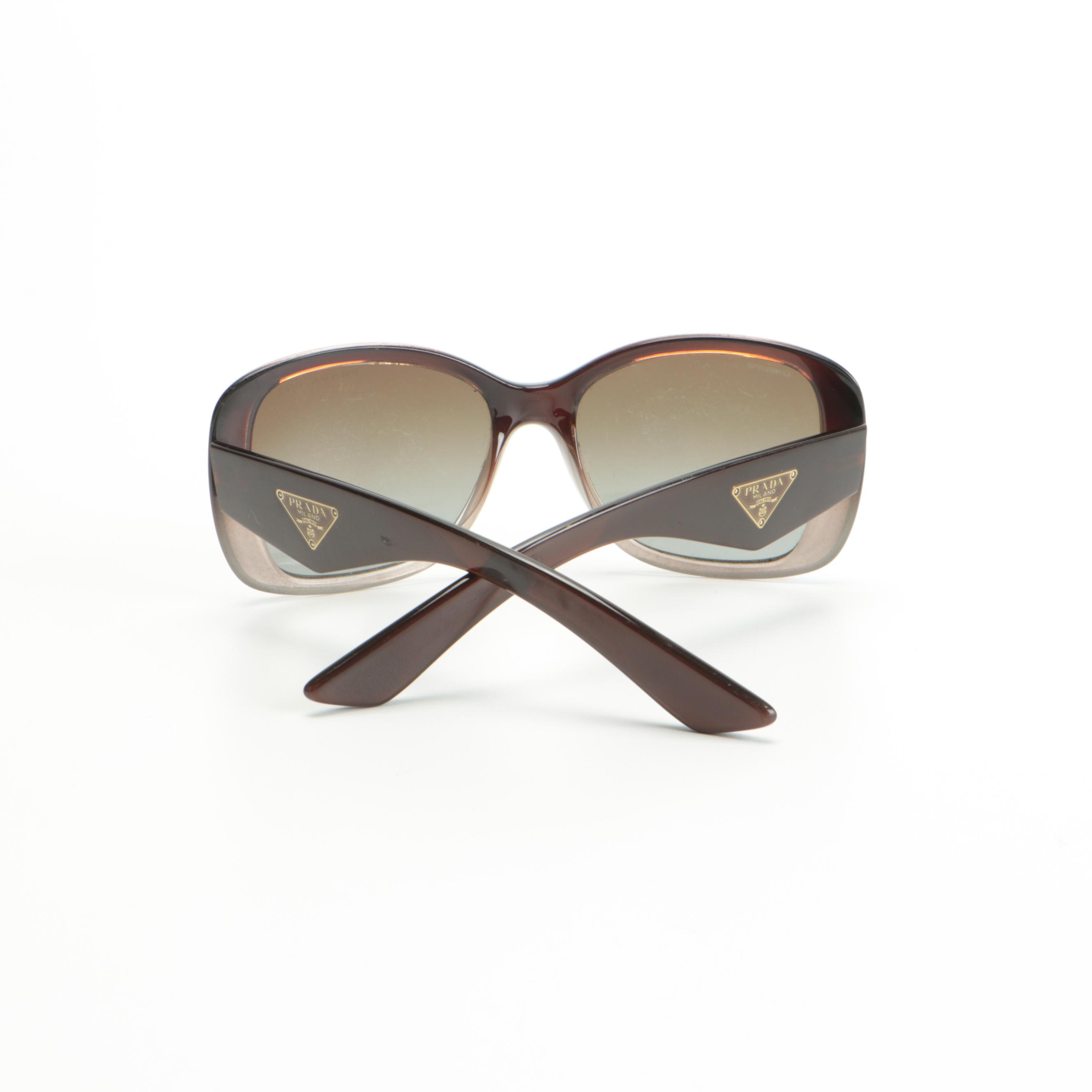 Prada SPR 32P Polarized Ombré Sunglasses with Gradient Lenses