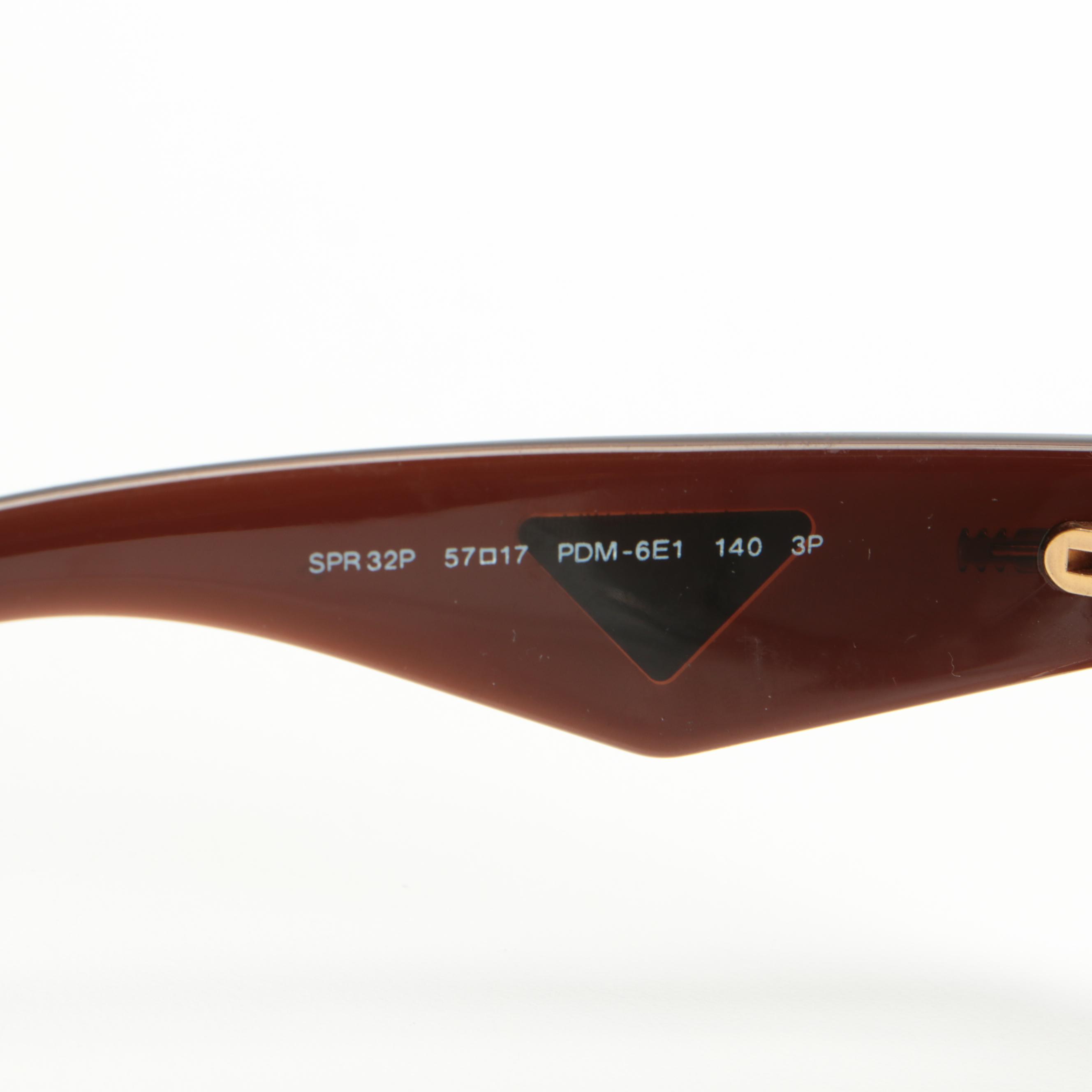 Prada SPR 32P Polarized Ombré Sunglasses with Gradient Lenses