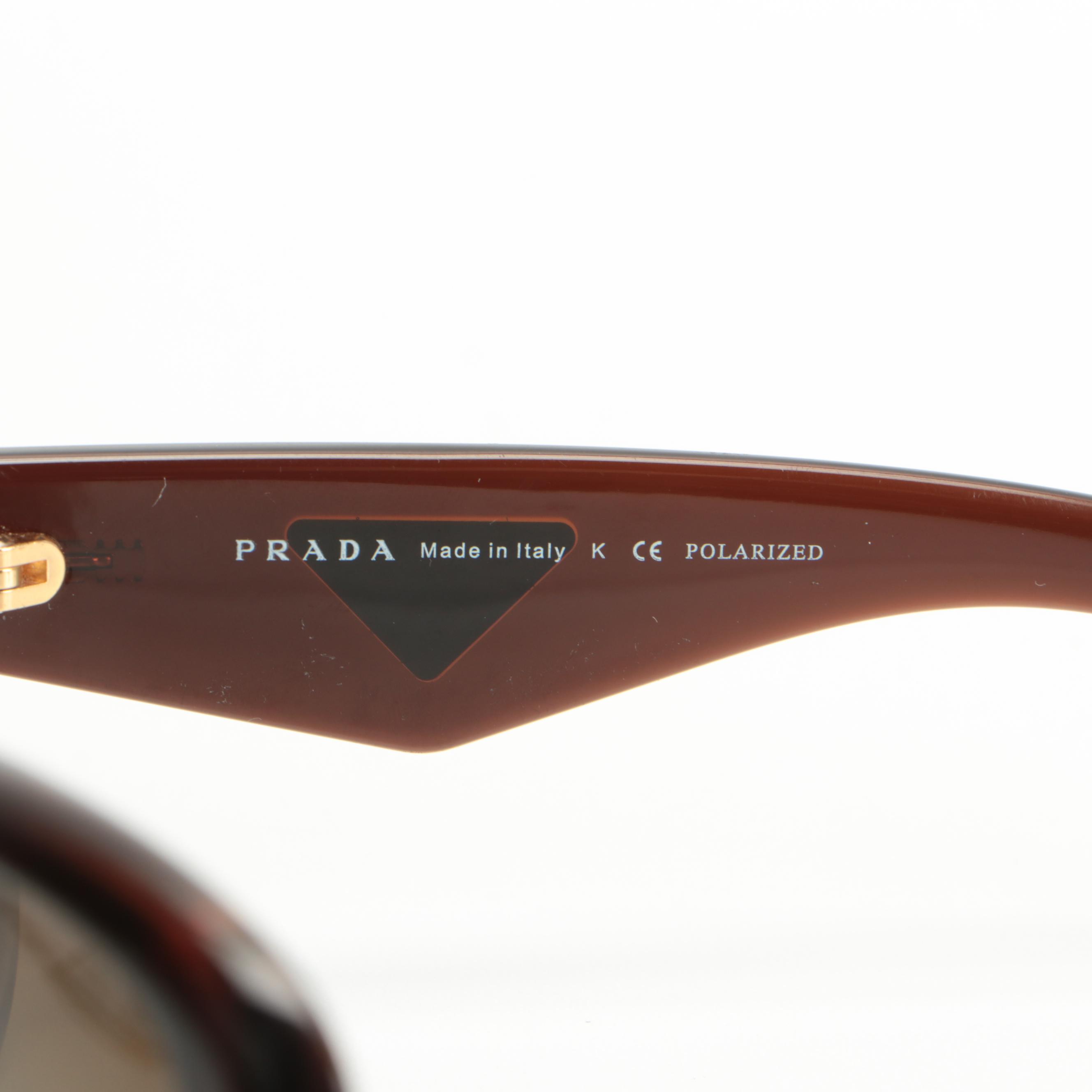 Prada SPR 32P Polarized Ombré Sunglasses with Gradient Lenses
