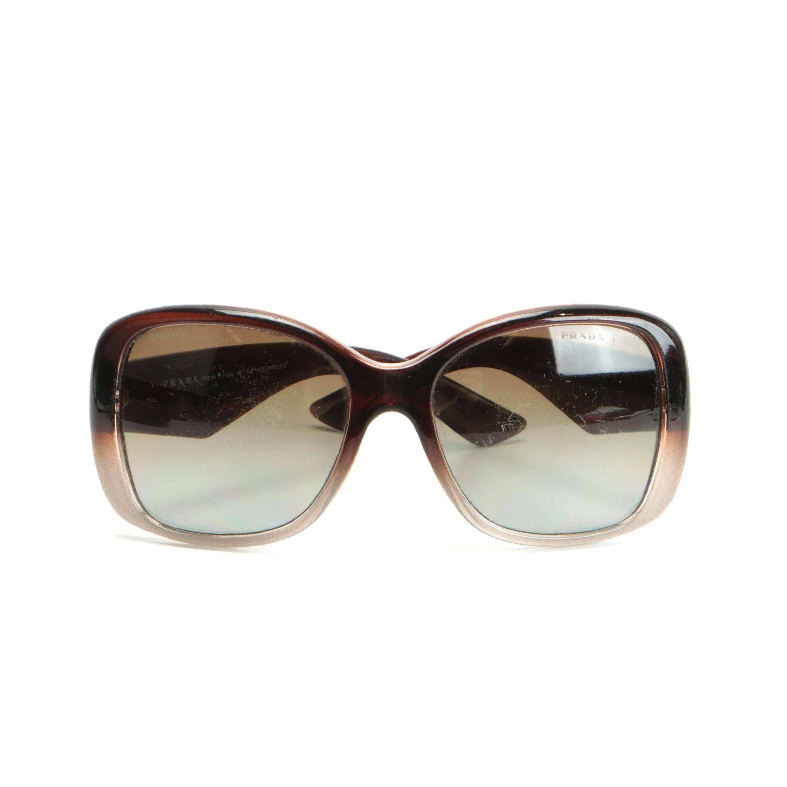 Prada SPR 32P Polarized Ombré Sunglasses with Gradient Lenses