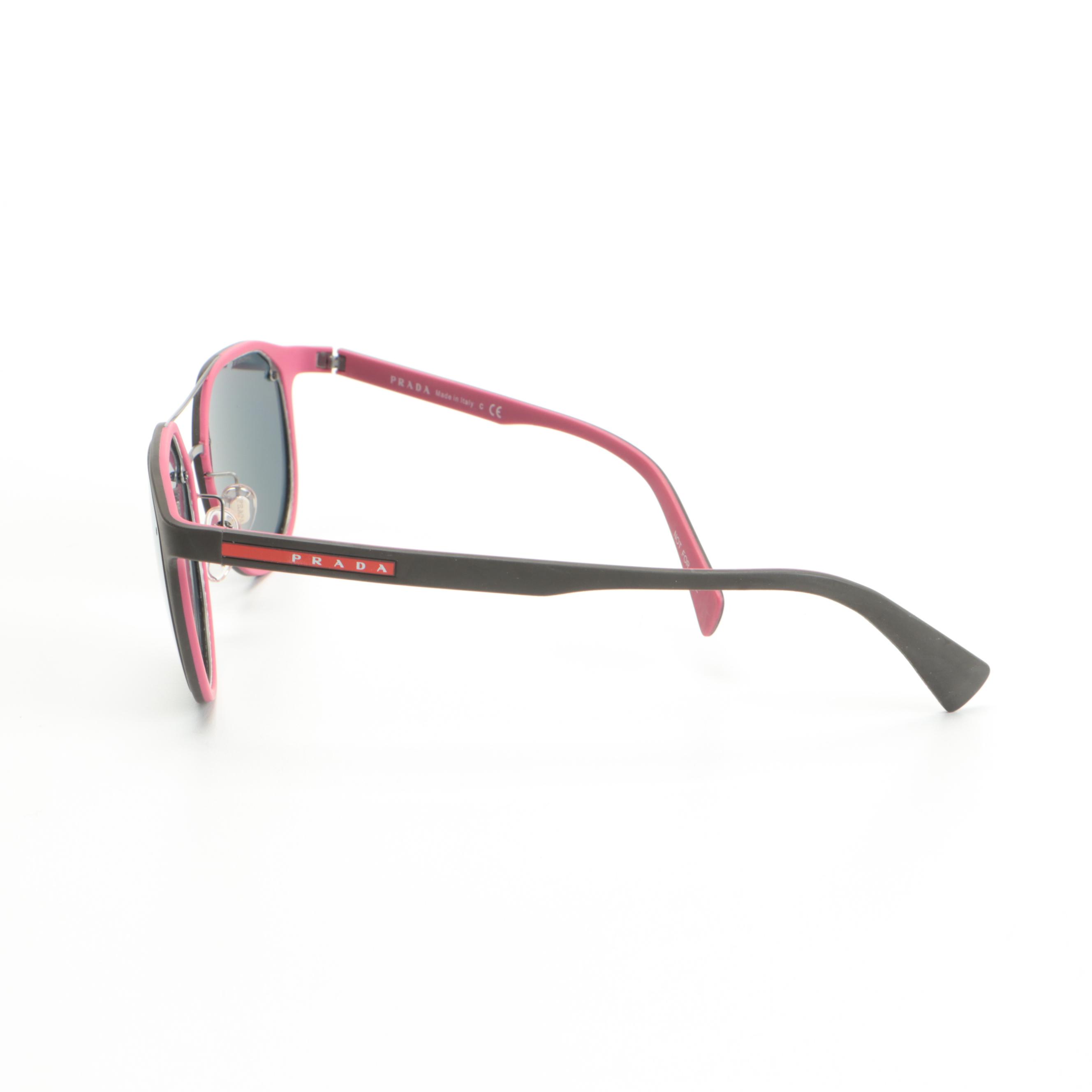 Prada SPS 55S Matte Two-Tone Mirrored Sunglasses